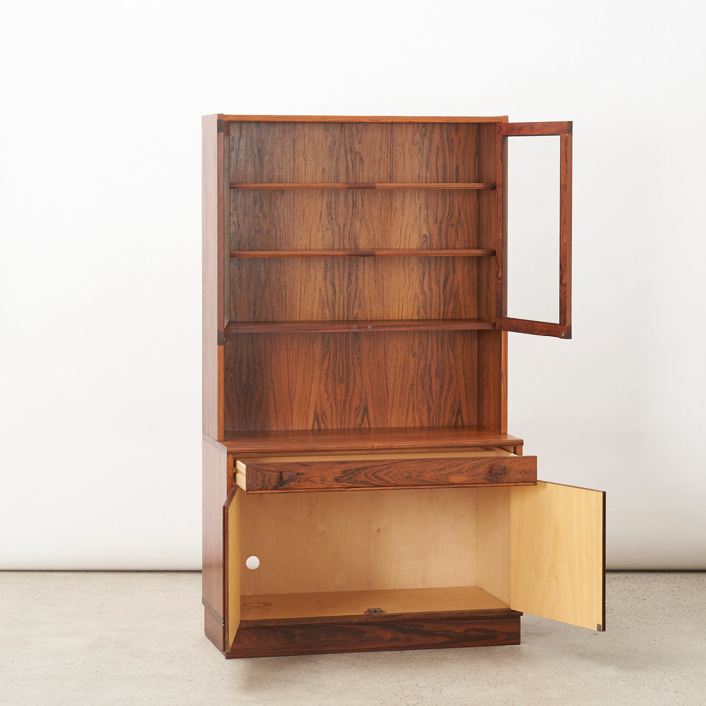 Rosewood Cabinet w/ Glass Doors