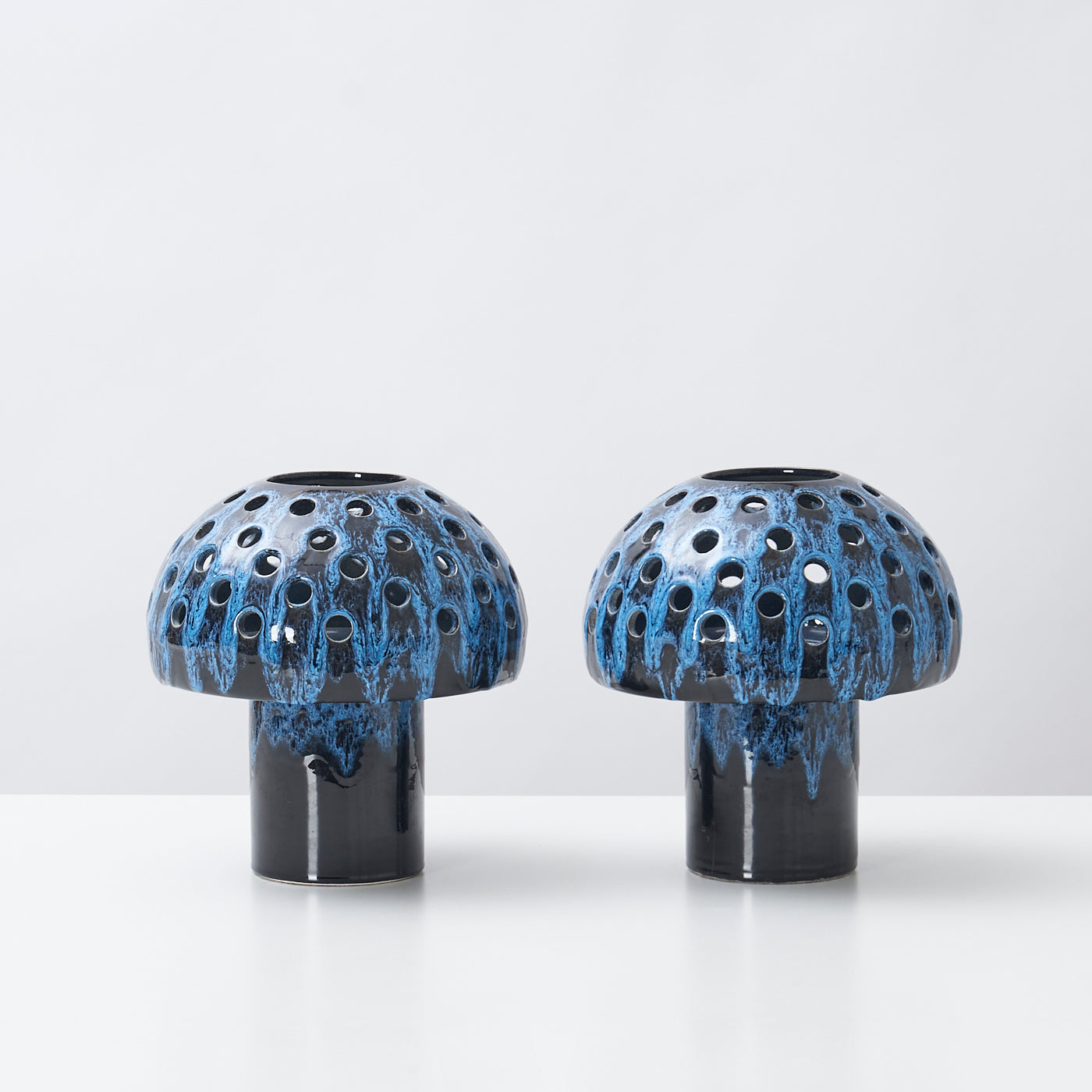 Pair of Ceramic Mushroom Lamps by Maurice Chalvignac