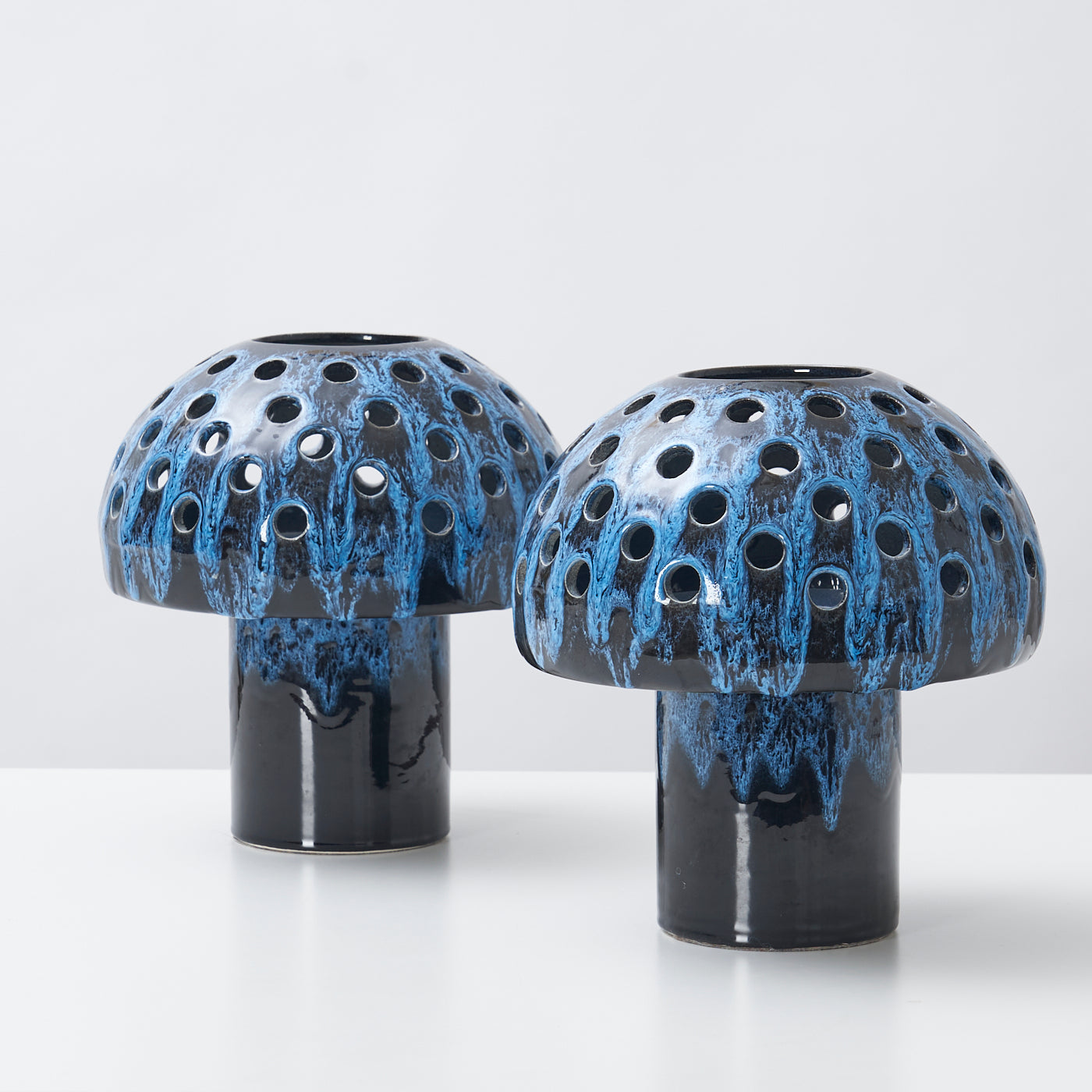 Pair of Ceramic Mushroom Lamps by Maurice Chalvignac