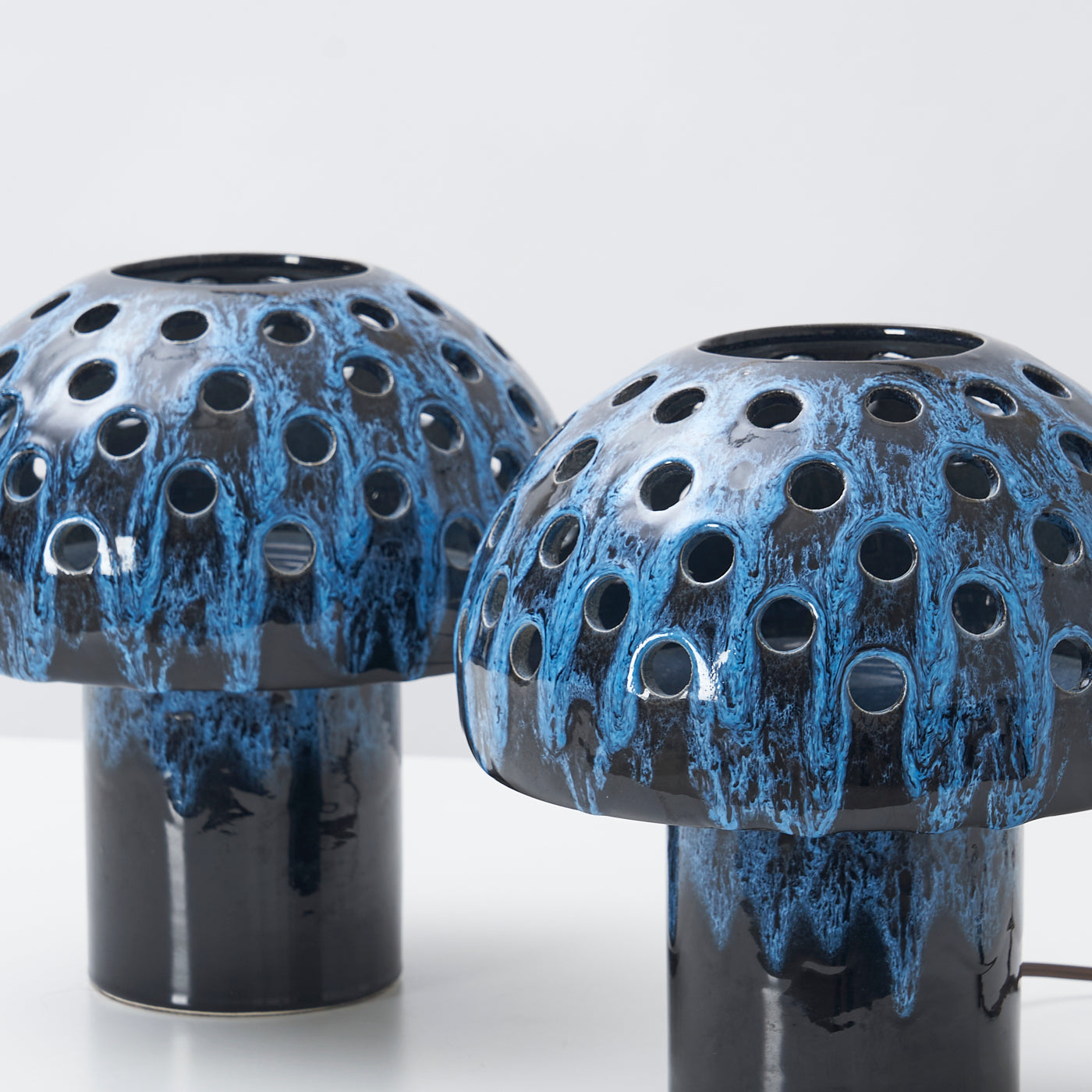 Pair of Ceramic Mushroom Lamps by Maurice Chalvignac