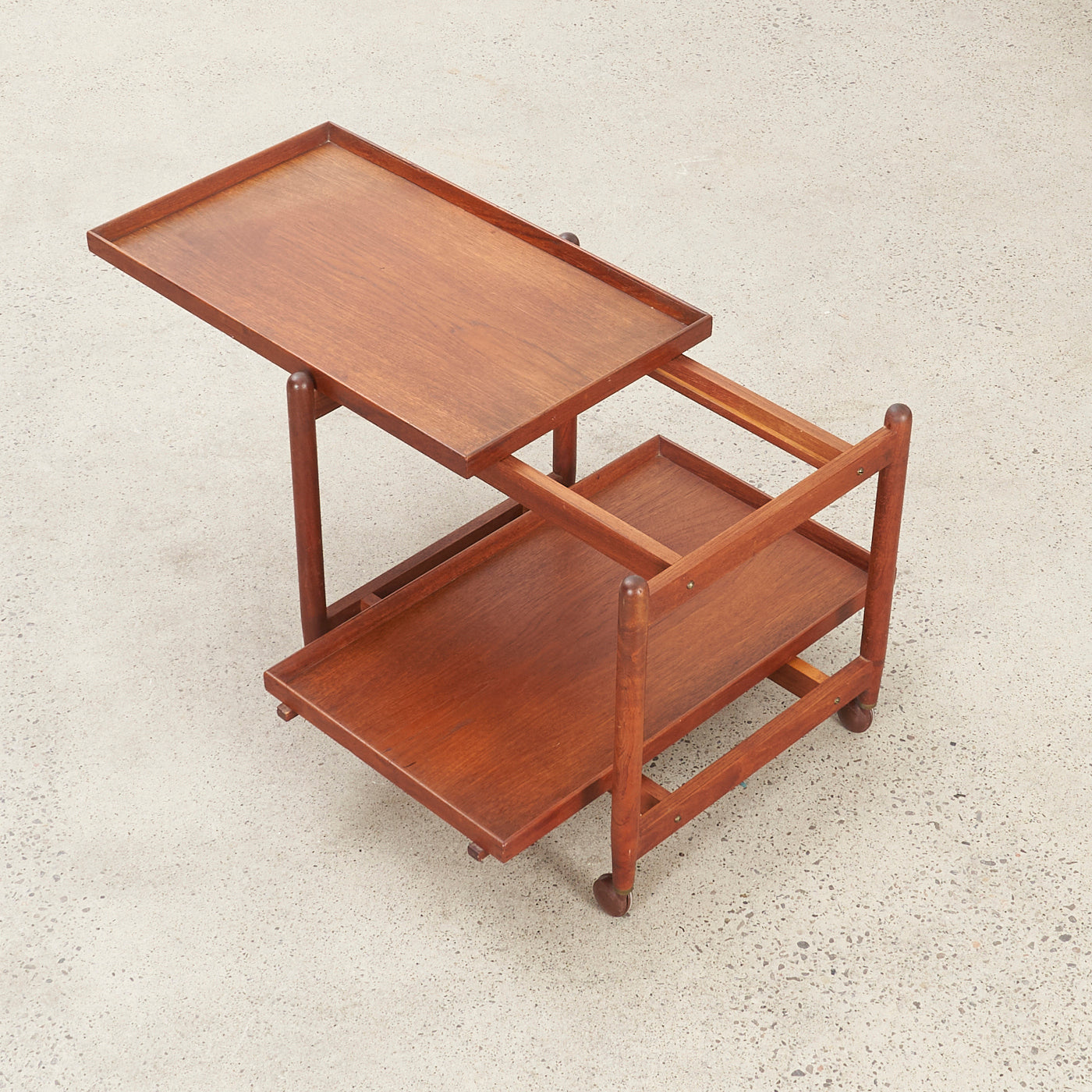 Teak Bar Cart w/ Removable Bottom Tray