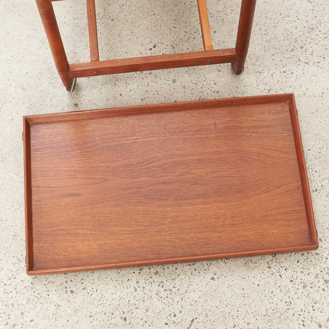 Teak Bar Cart w/ Removable Bottom Tray