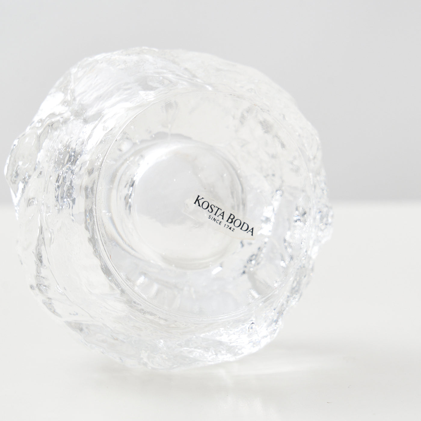 Set of 3 Glass 'Snowball' Candle Holders By Kosta Boda, Sweden