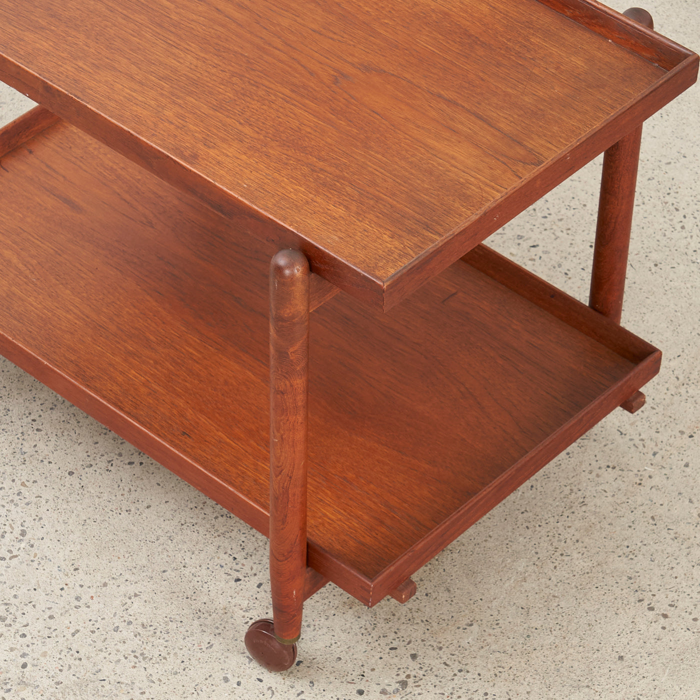 Teak Bar Cart w/ Removable Bottom Tray