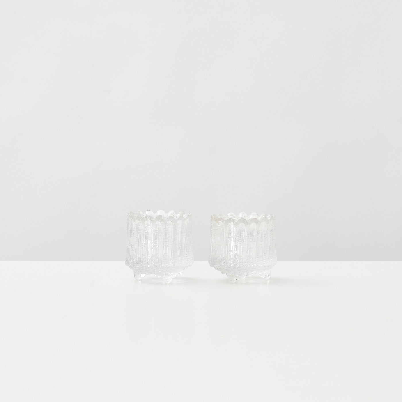 Pair of Glass 'Ultima Thule' Candle Holders by Tapio Wirkkala for Iittala, Finland