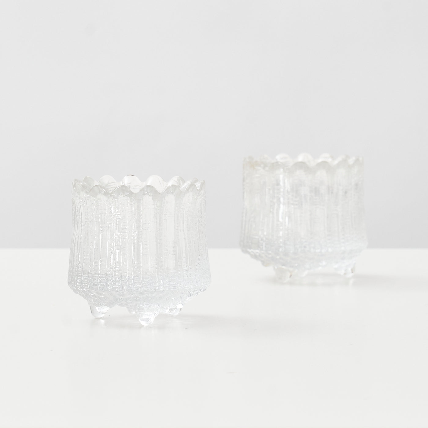 Pair of Glass 'Ultima Thule' Candle Holders by Tapio Wirkkala for Iittala, Finland