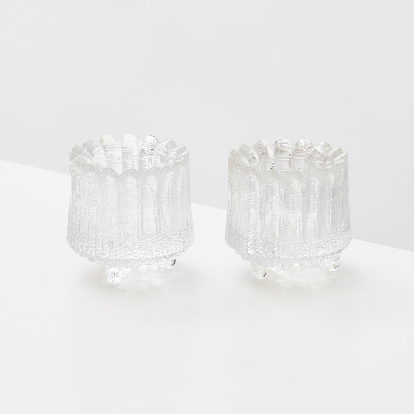Pair of Glass 'Ultima Thule' Candle Holders by Tapio Wirkkala for Iittala, Finland