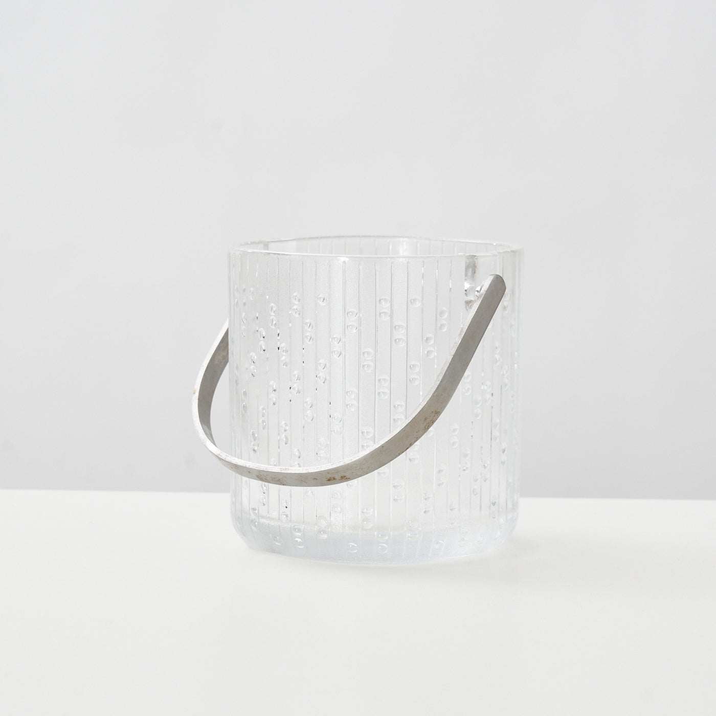 Vintage Glass Ice Bucket w/ Stir Sticks