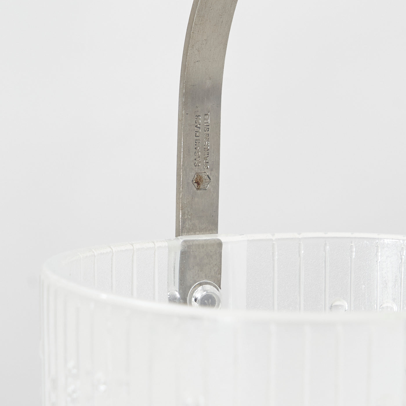 Vintage Glass Ice Bucket w/ Stir Sticks