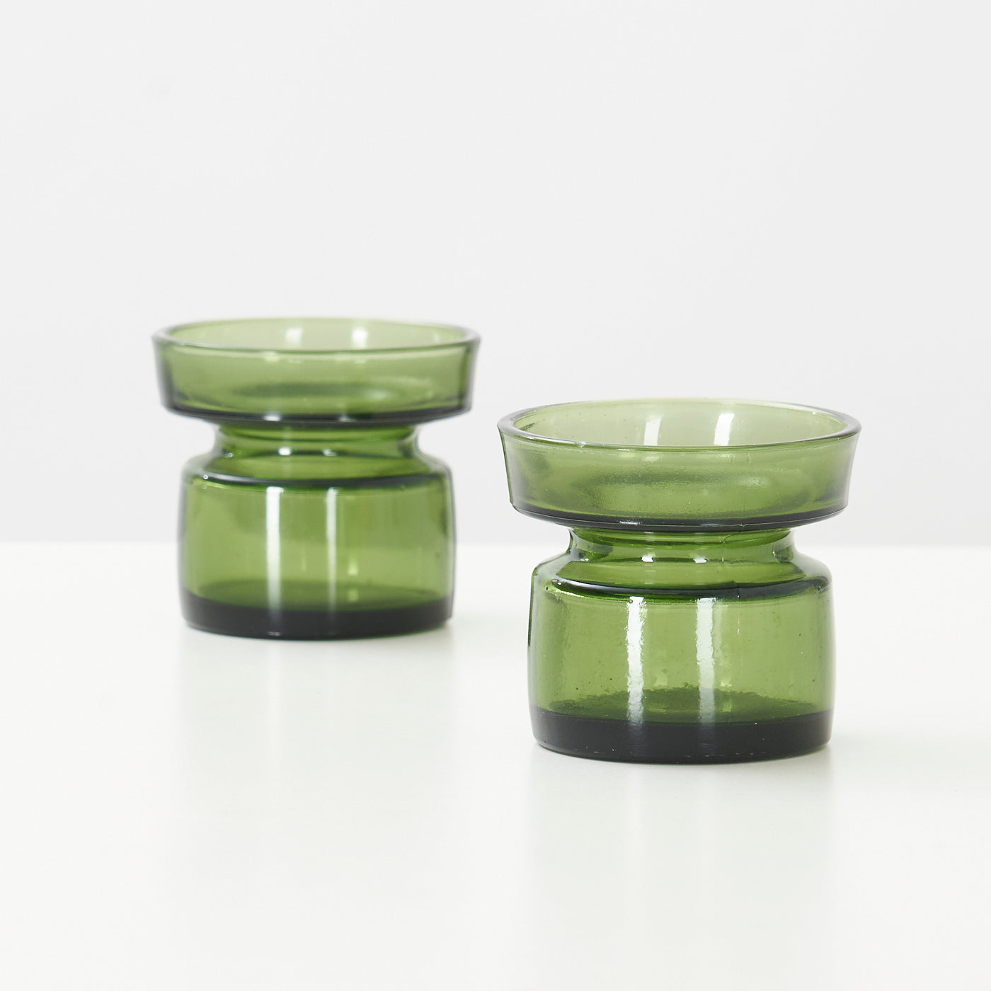 Pair of Vintage Glass Candle Holders by Dansk, Denmark