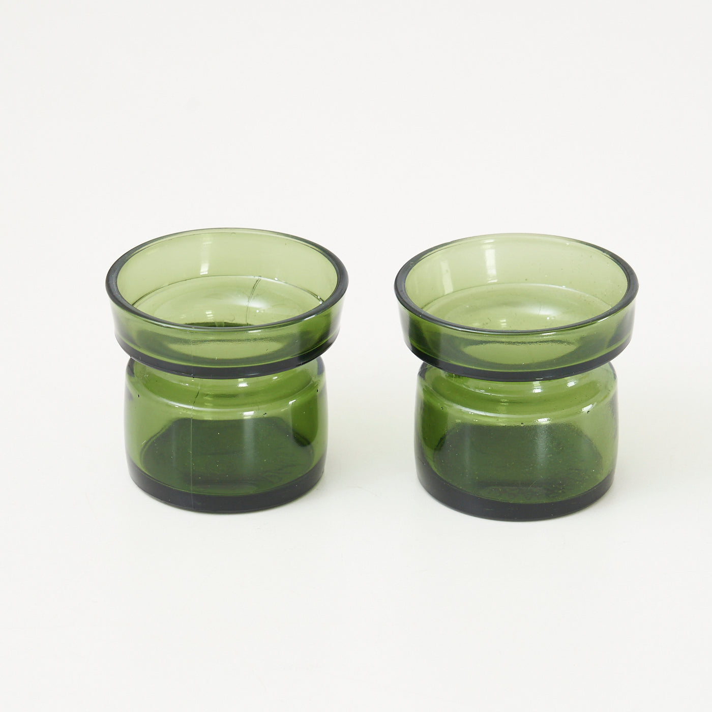 Pair of Vintage Glass Candle Holders by Dansk, Denmark