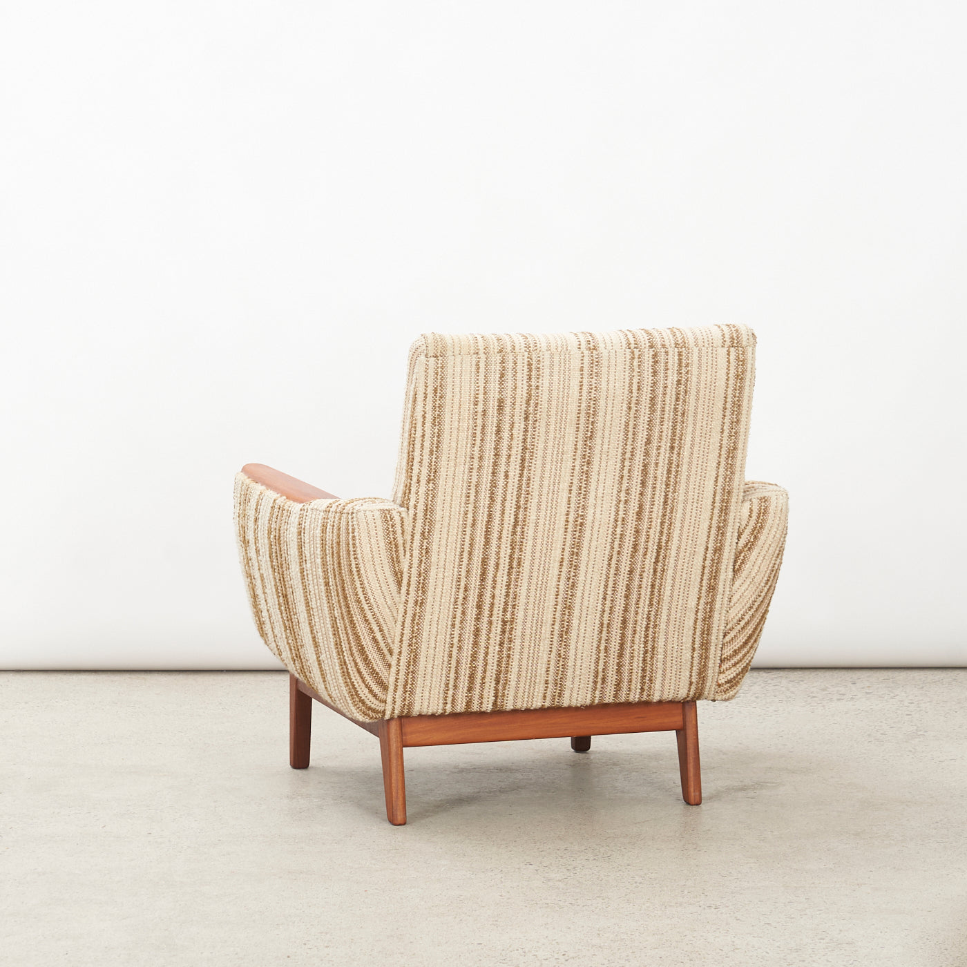 Upholstered Teak Lounge Chair