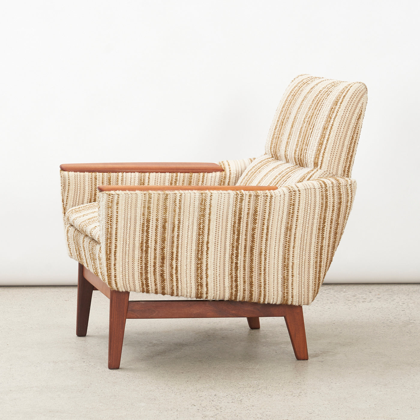 Upholstered Teak Lounge Chair