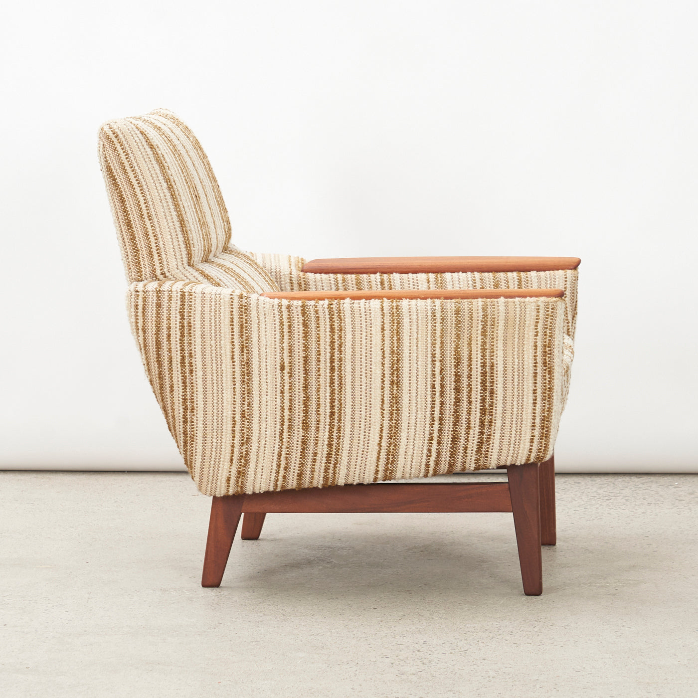 Upholstered Teak Lounge Chair
