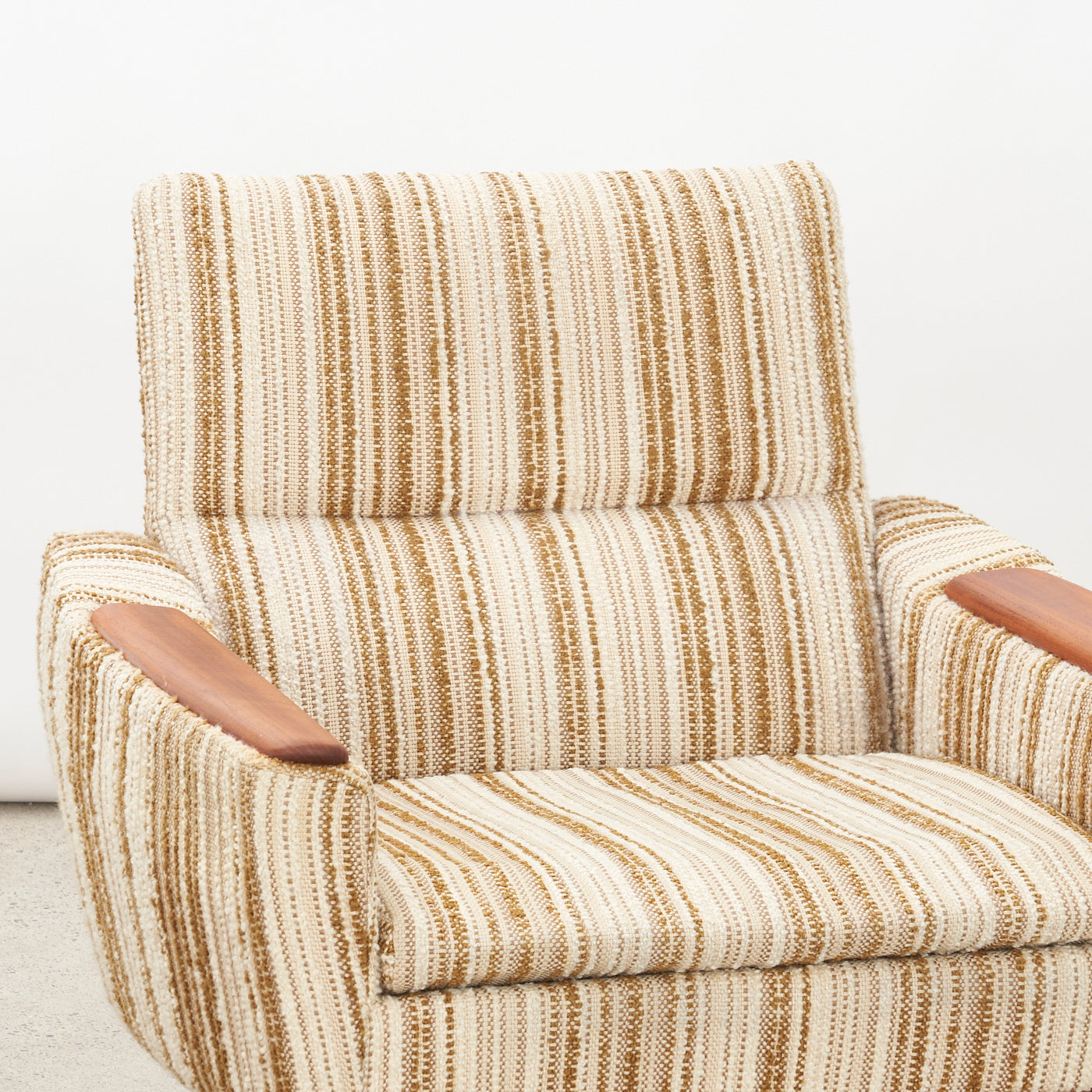 Upholstered Teak Lounge Chair