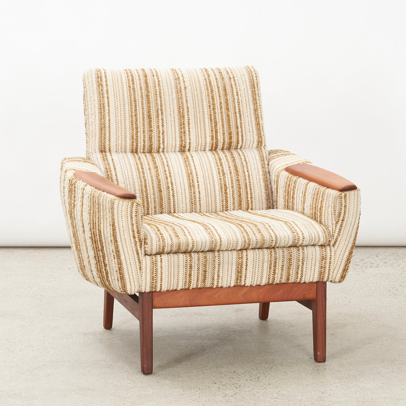 Upholstered Teak Lounge Chair