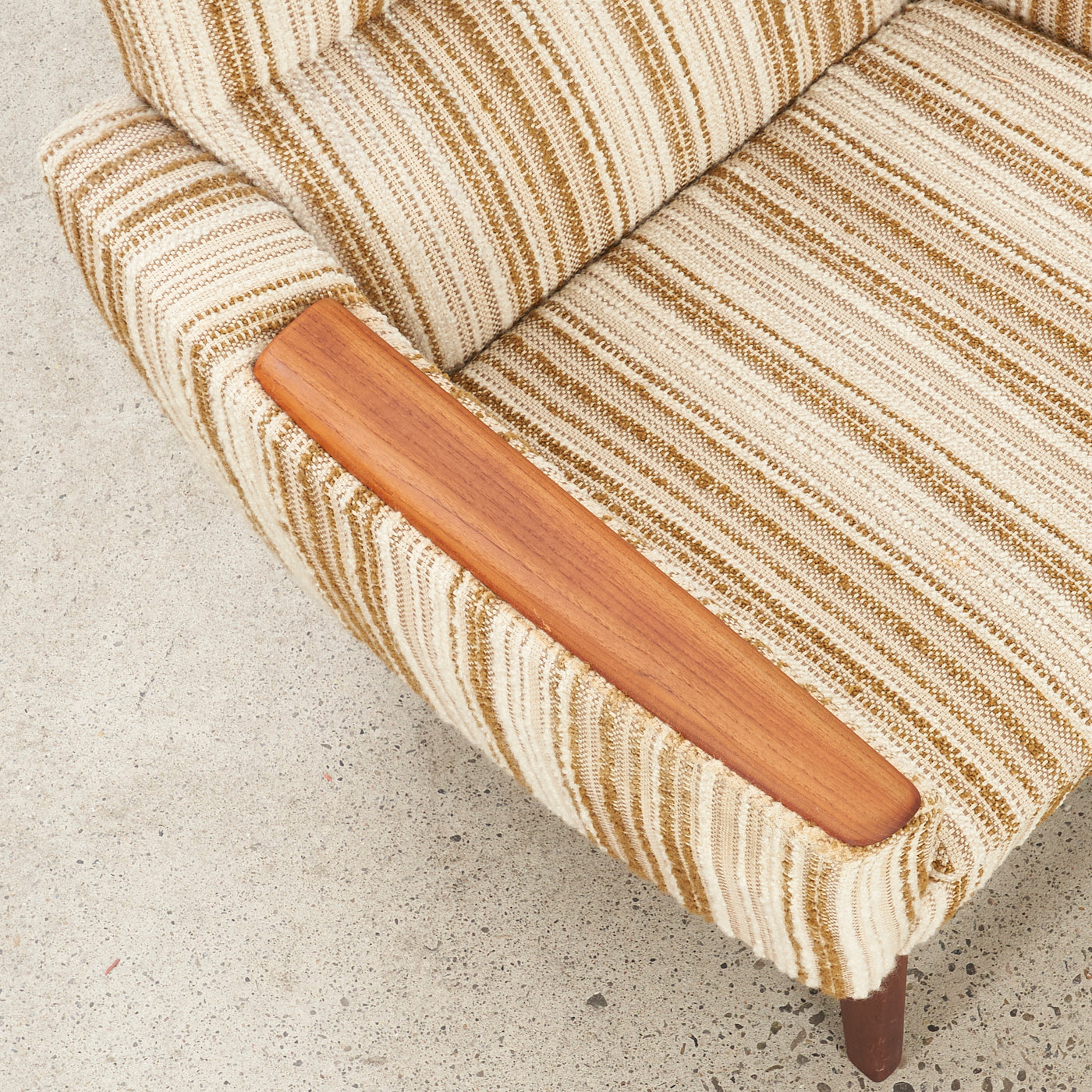 Upholstered Teak Lounge Chair