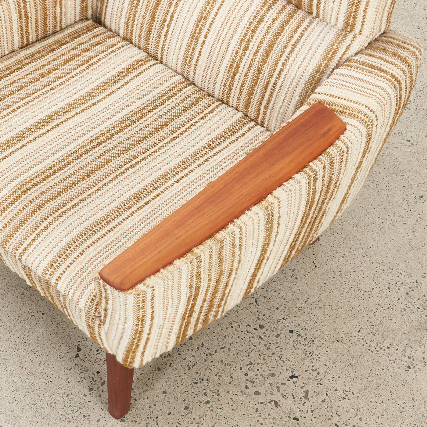 Upholstered Teak Lounge Chair