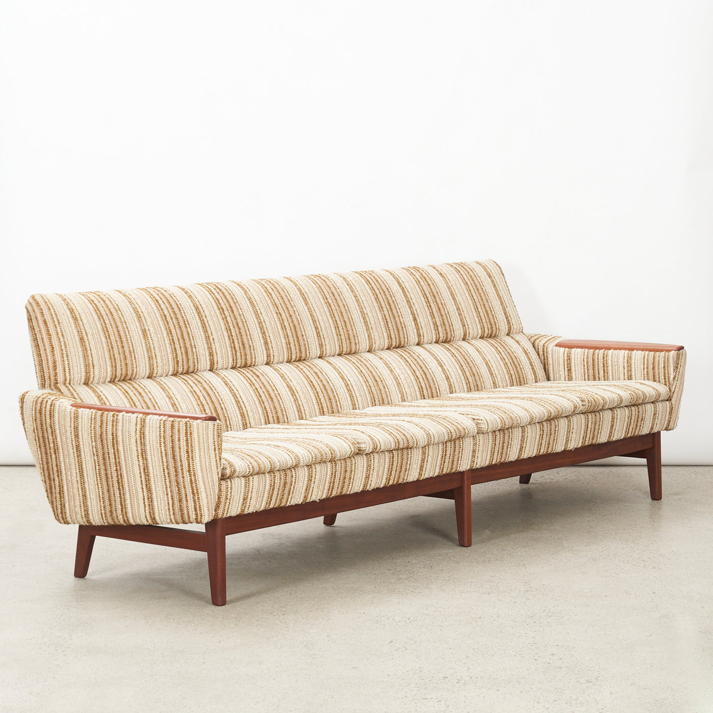 Upholstered Teak 4-Seater Sofa