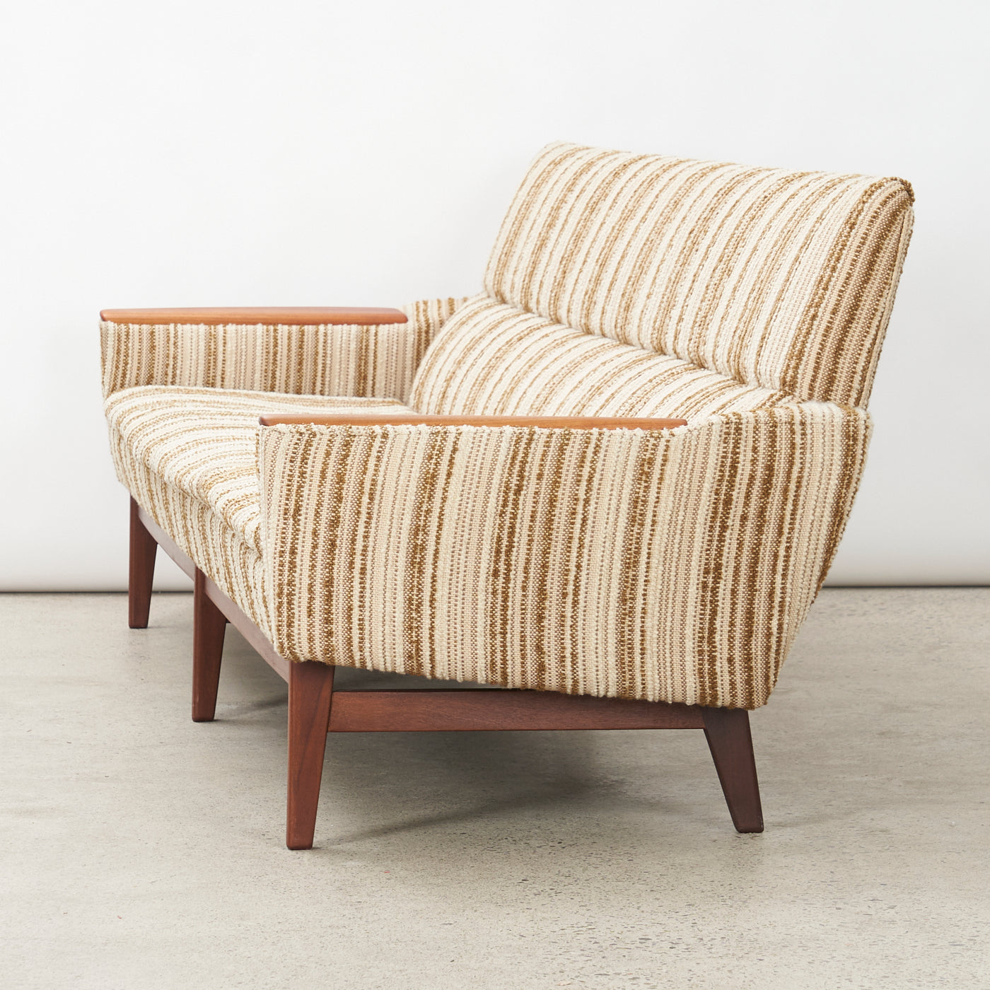 Upholstered Teak 4-Seater Sofa