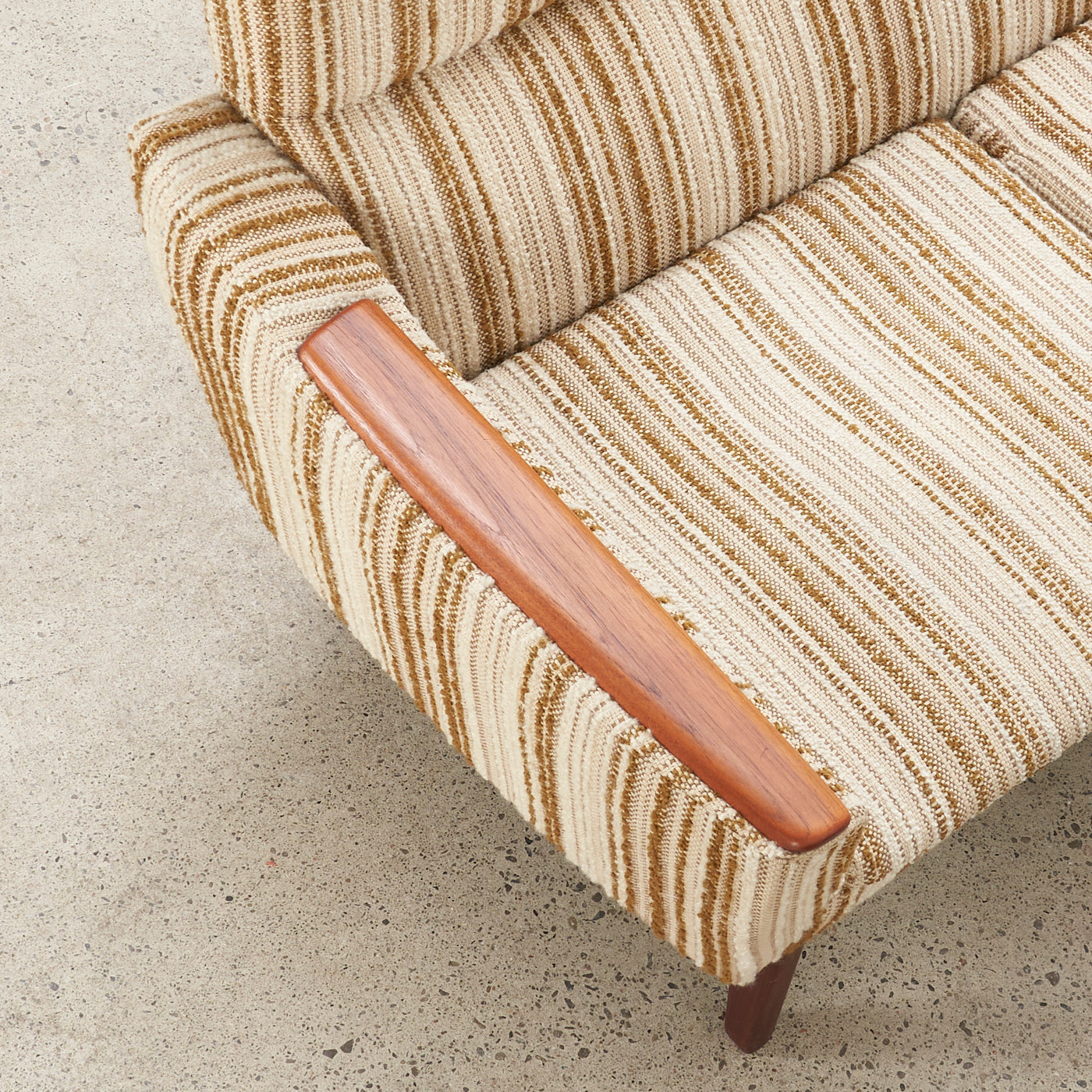 Upholstered Teak 4-Seater Sofa