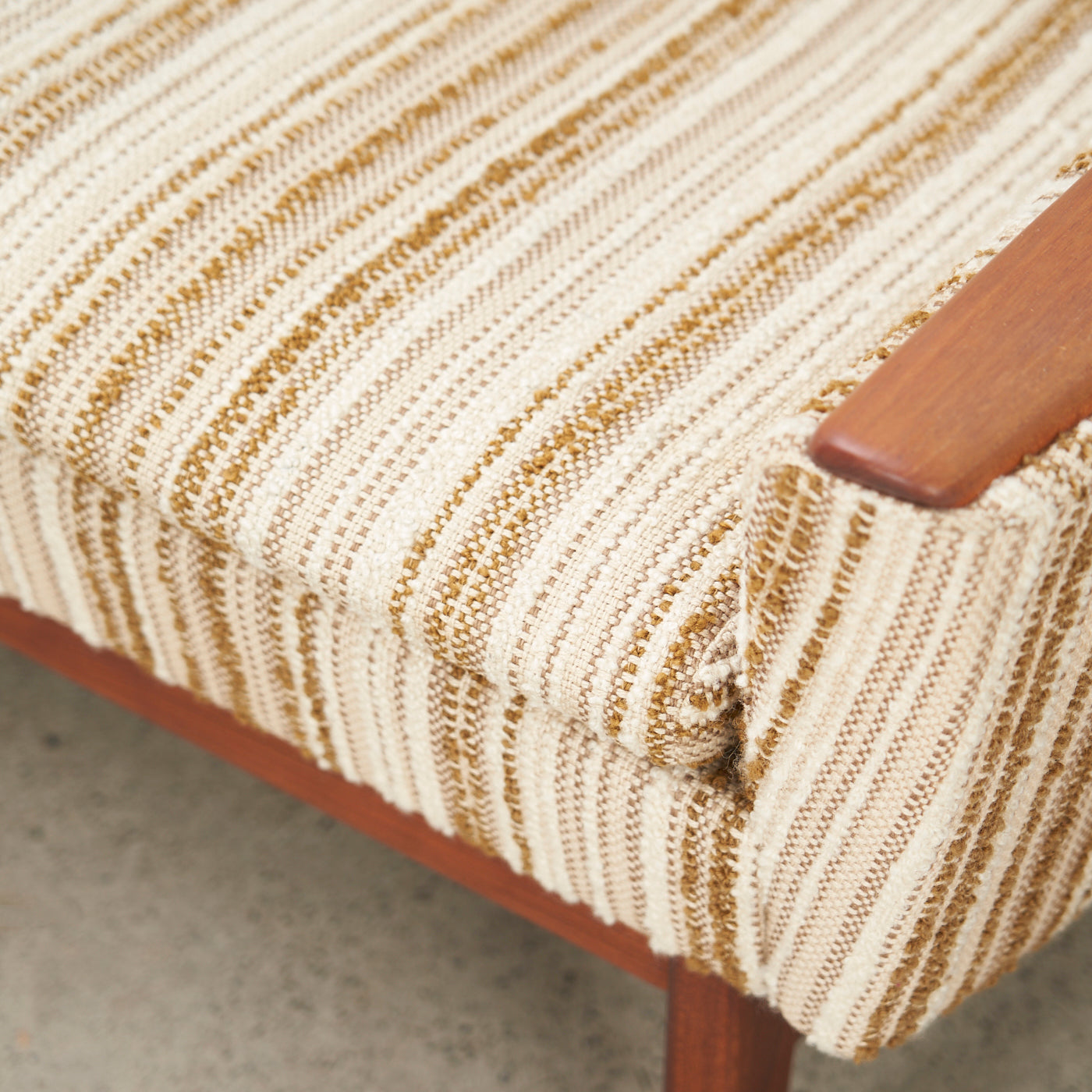 Upholstered Teak 4-Seater Sofa
