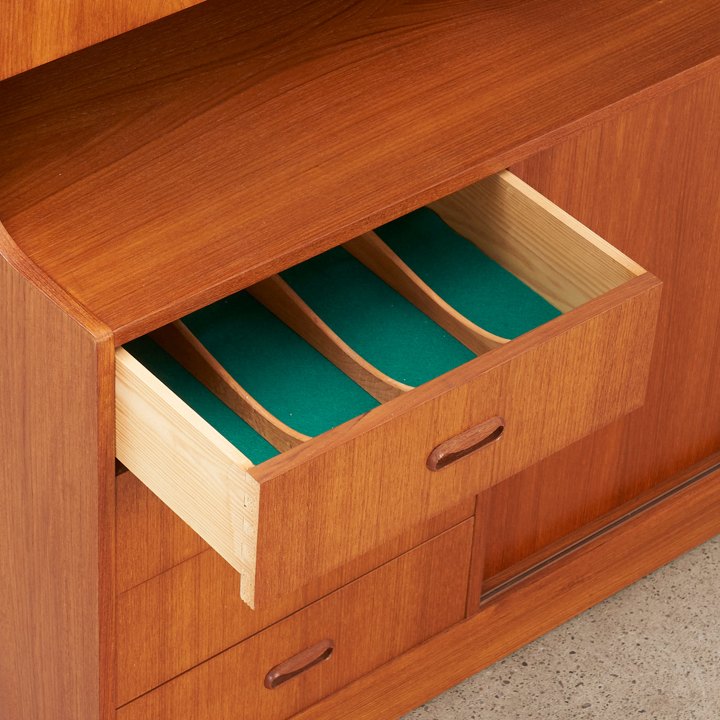 Teak Bookcase w/ Drop-Down Cabinet, Denmark