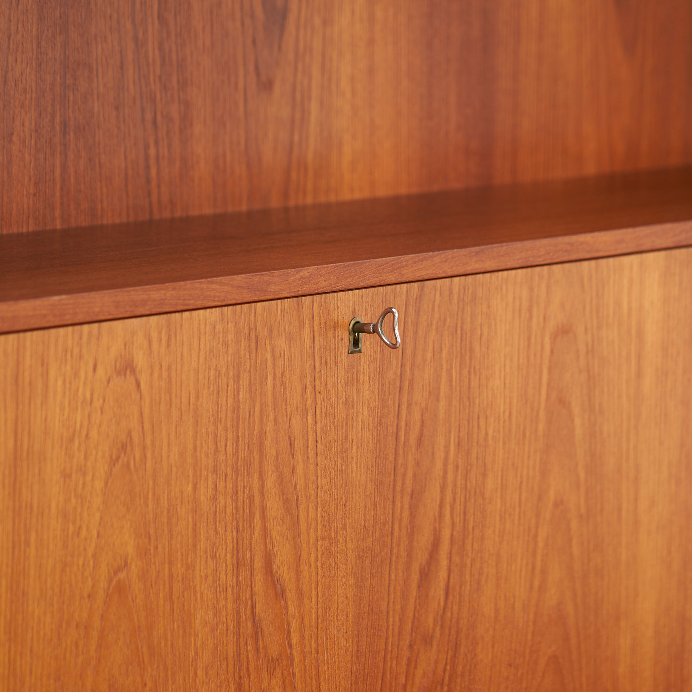 Teak Bookcase w/ Drop-Down Cabinet, Denmark