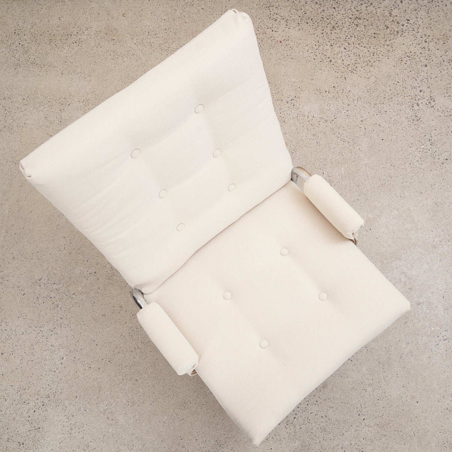 Chrome Tubular Upholstered Lounge Chair & Ottoman