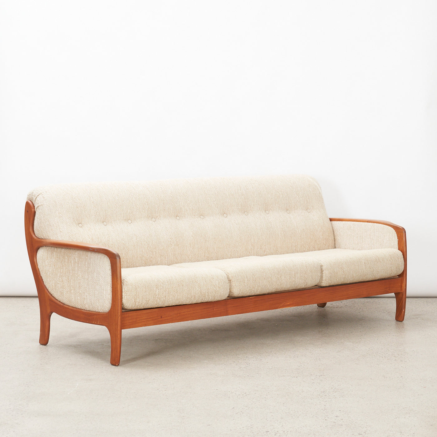 Upholstered Teak Sofa