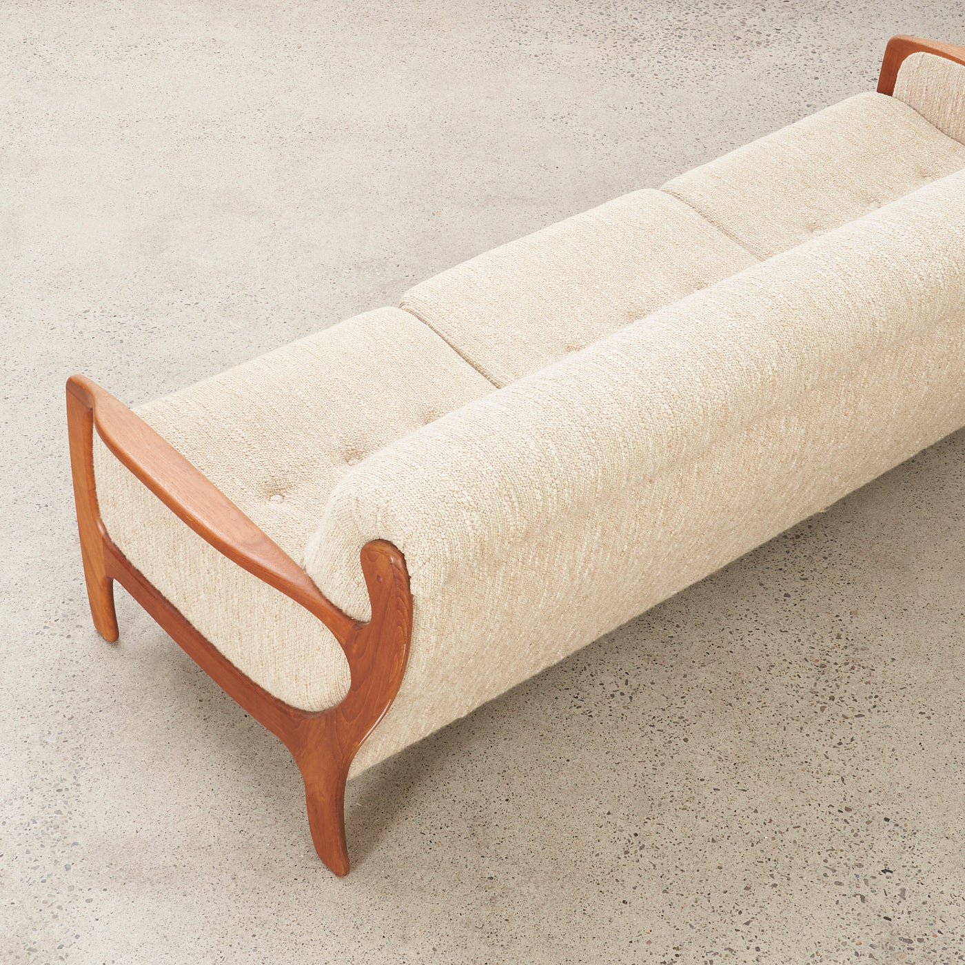 Upholstered Teak Sofa