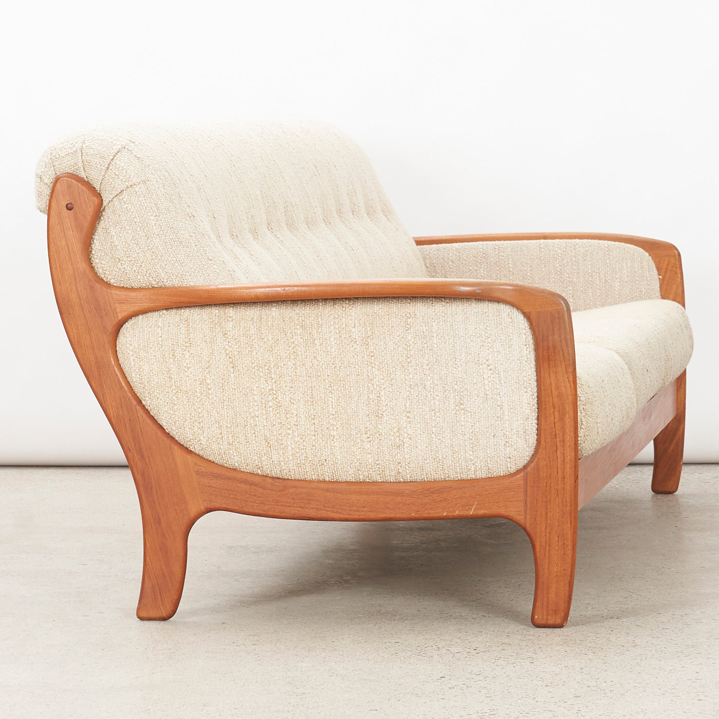Upholstered Teak Sofa