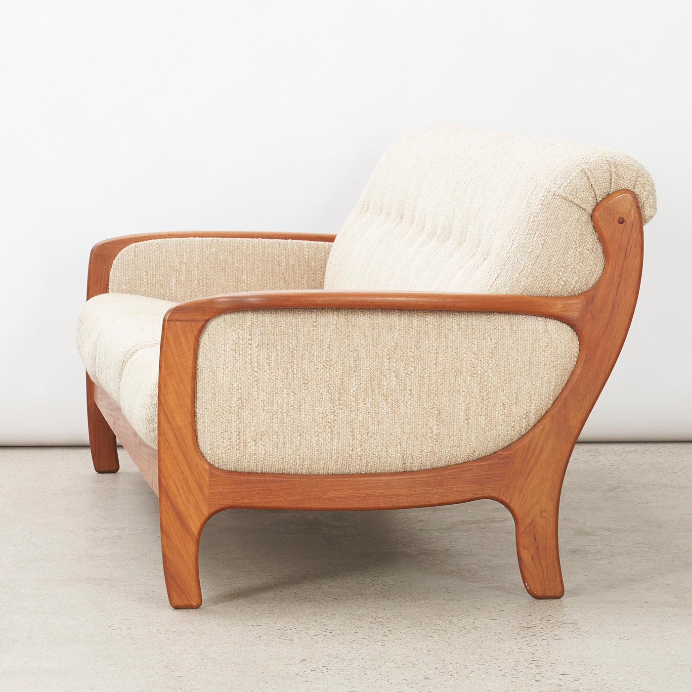 Upholstered Teak Sofa