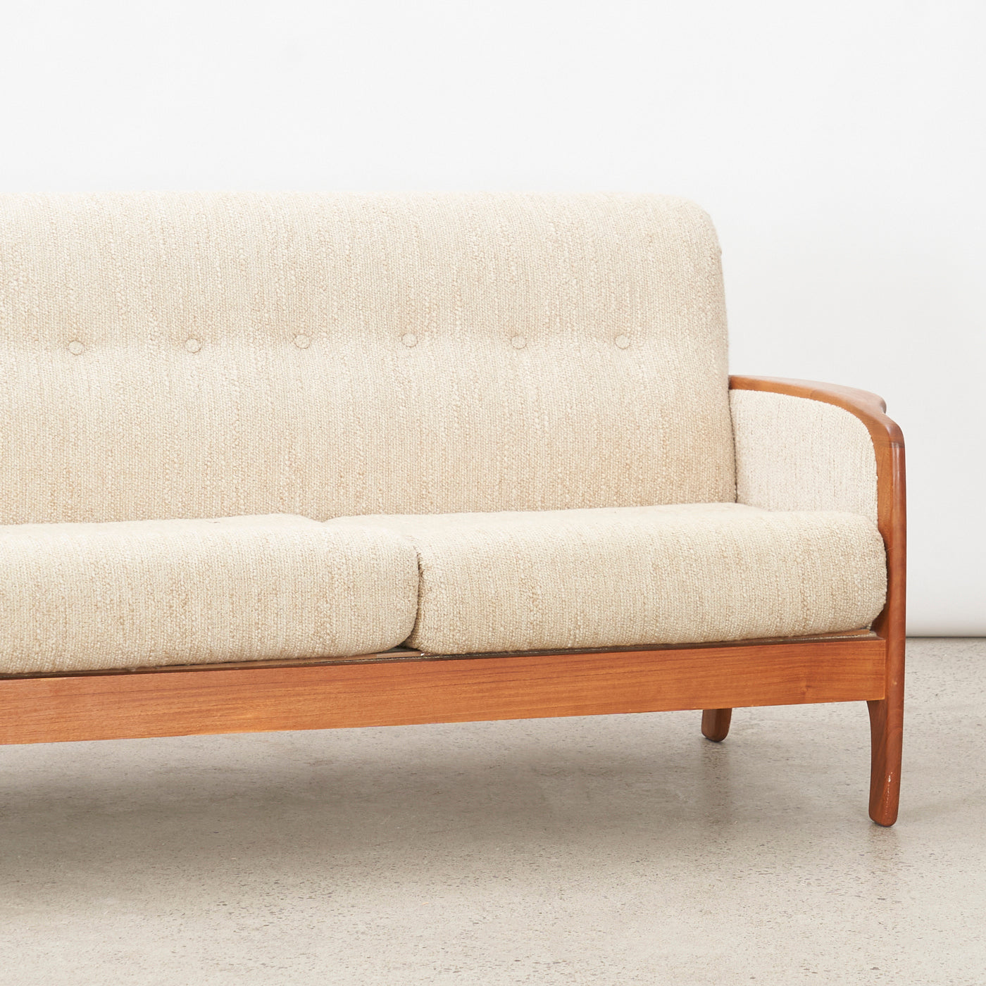 Upholstered Teak Sofa