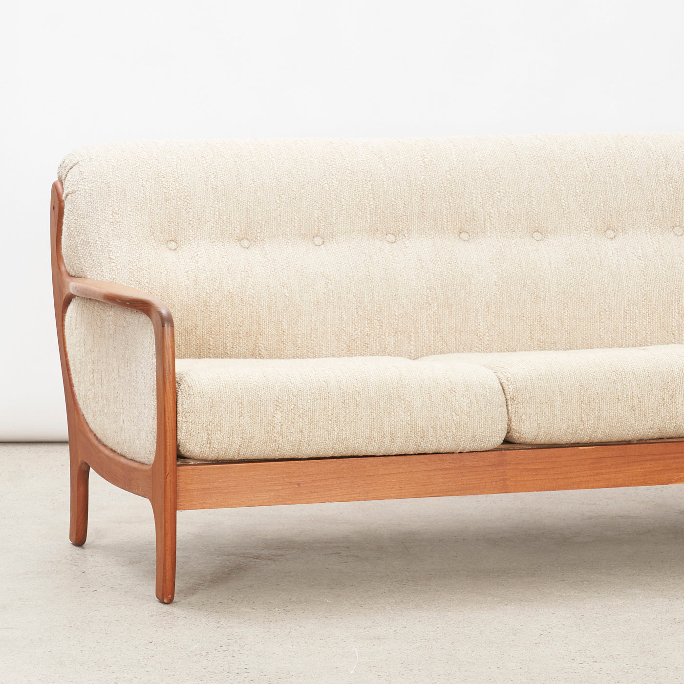 Upholstered Teak Sofa
