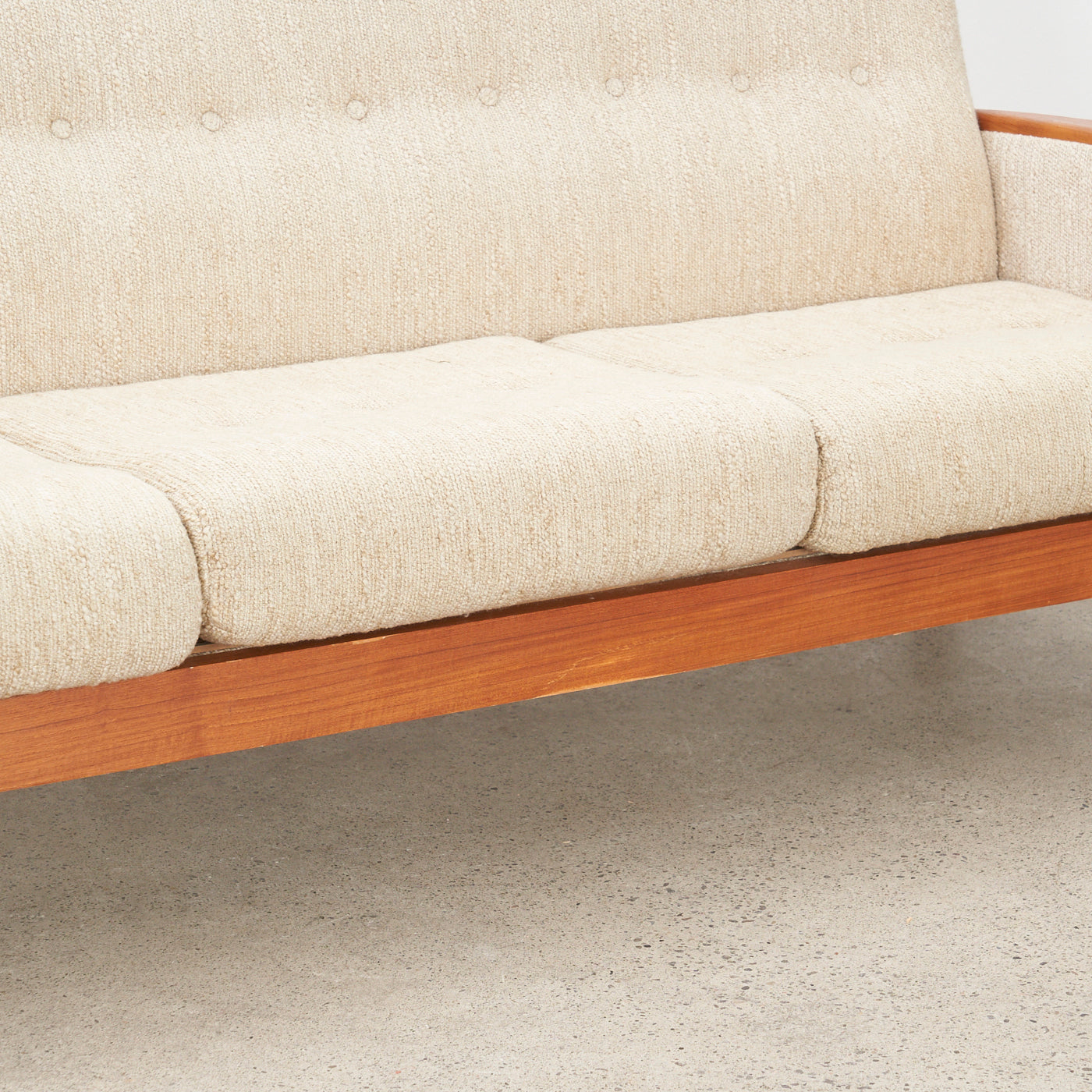 Upholstered Teak Sofa
