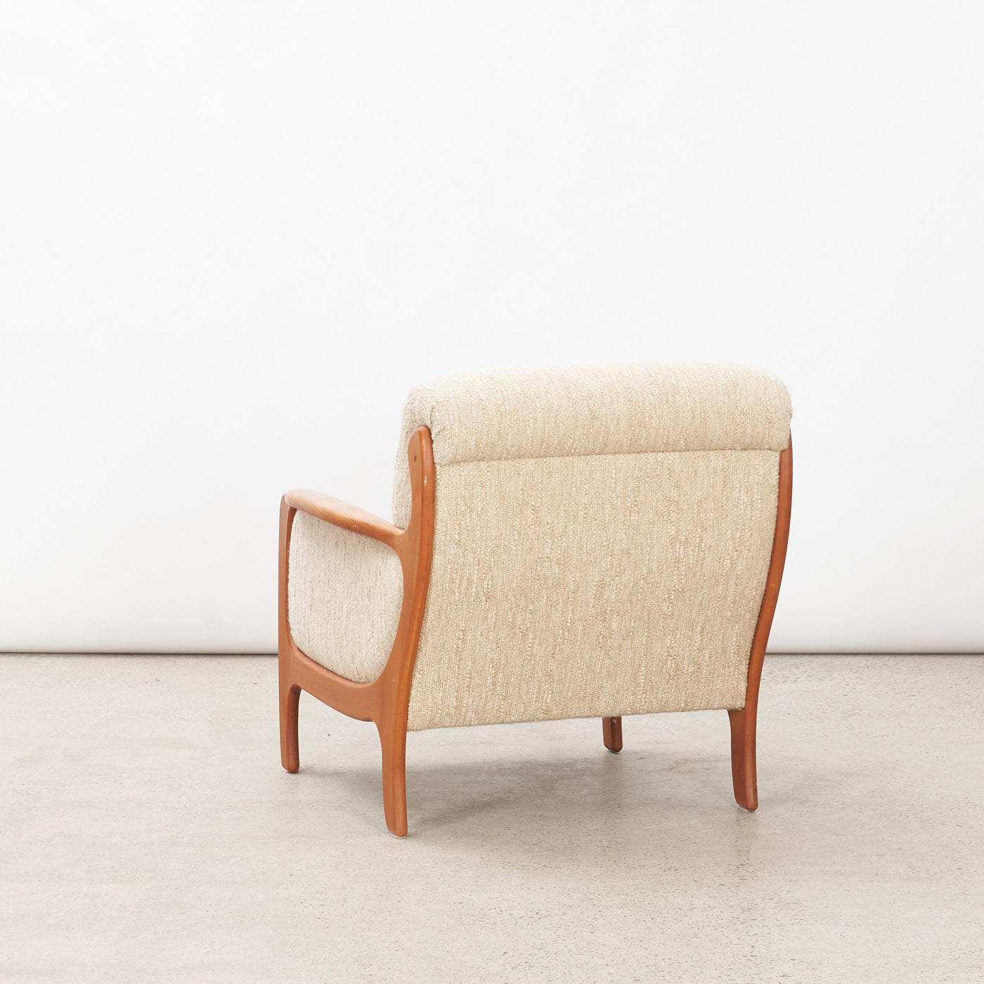 Upholstered Teak Lounge Chair