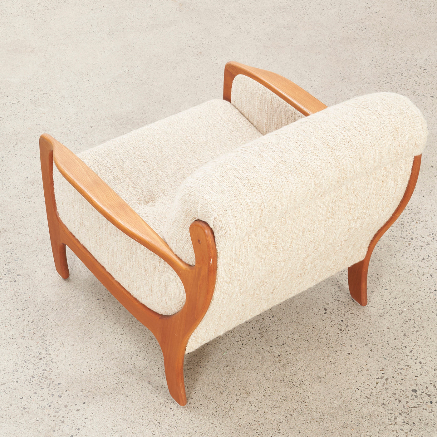 Upholstered Teak Lounge Chair