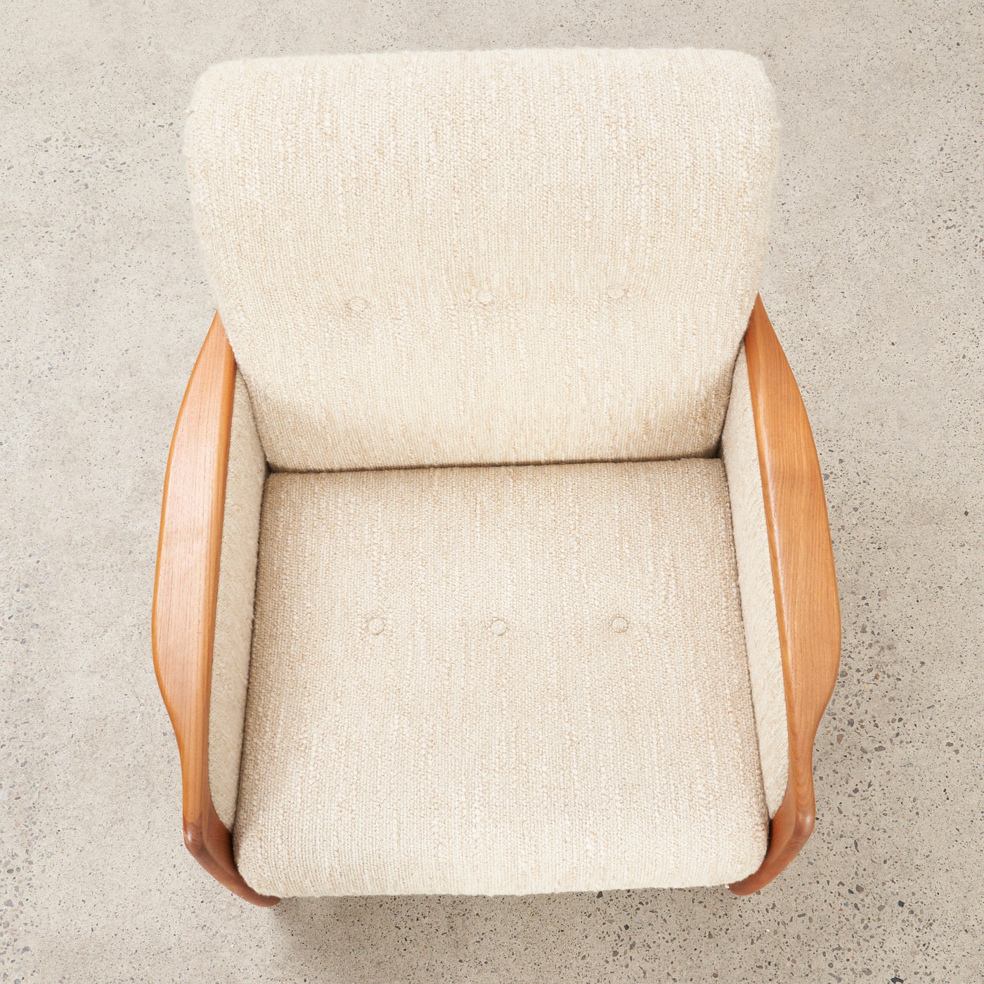 Upholstered Teak Lounge Chair