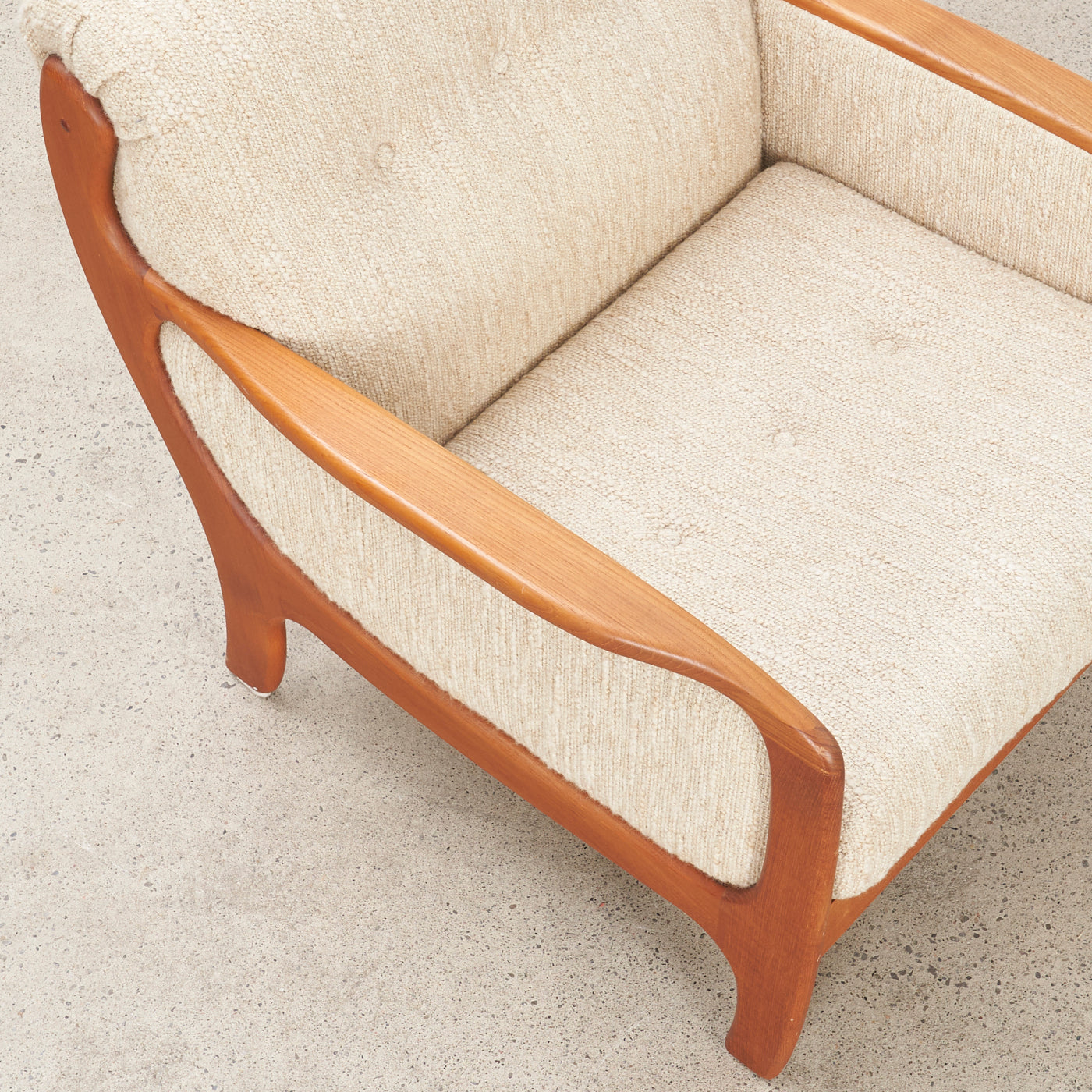 Upholstered Teak Lounge Chair