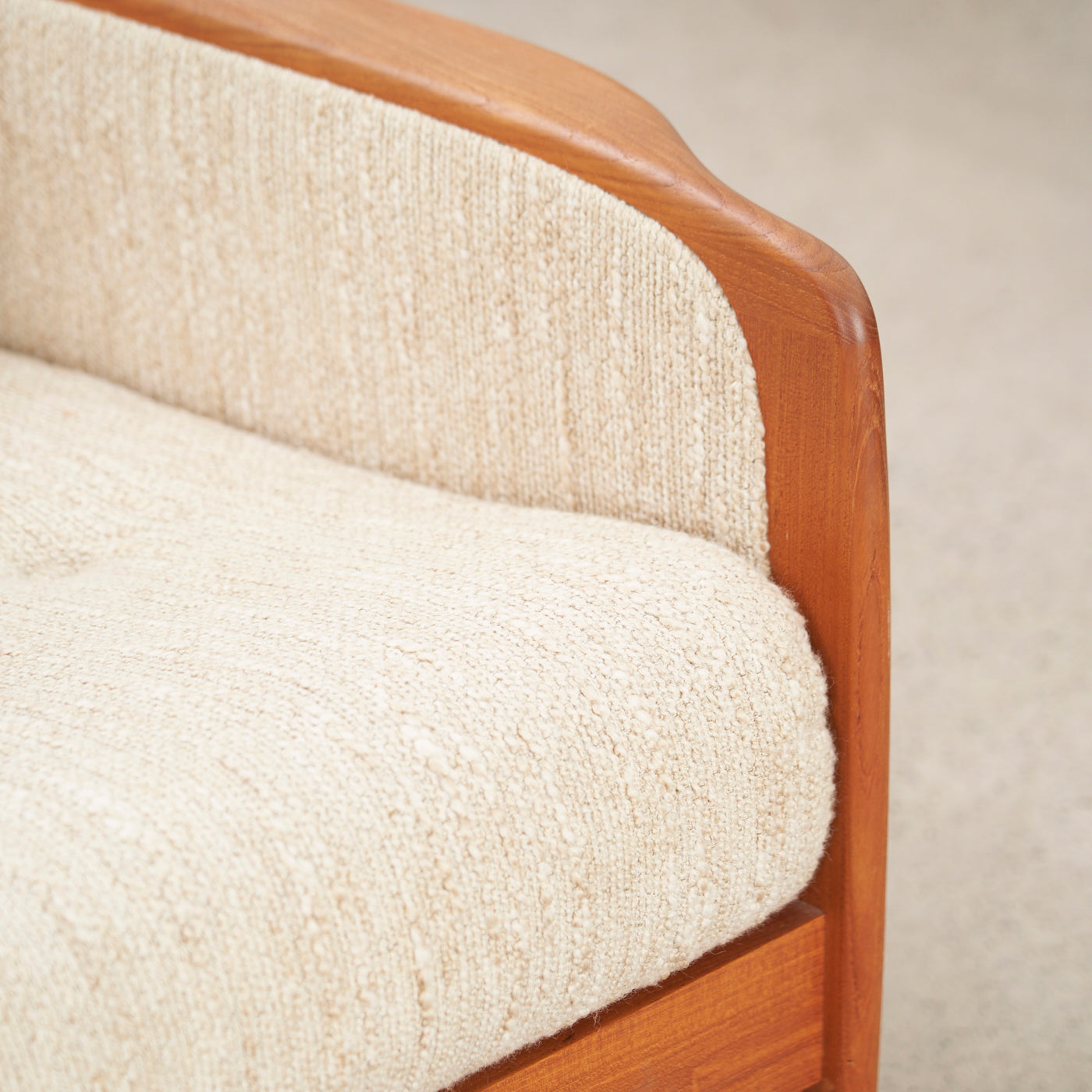 Upholstered Teak Lounge Chair