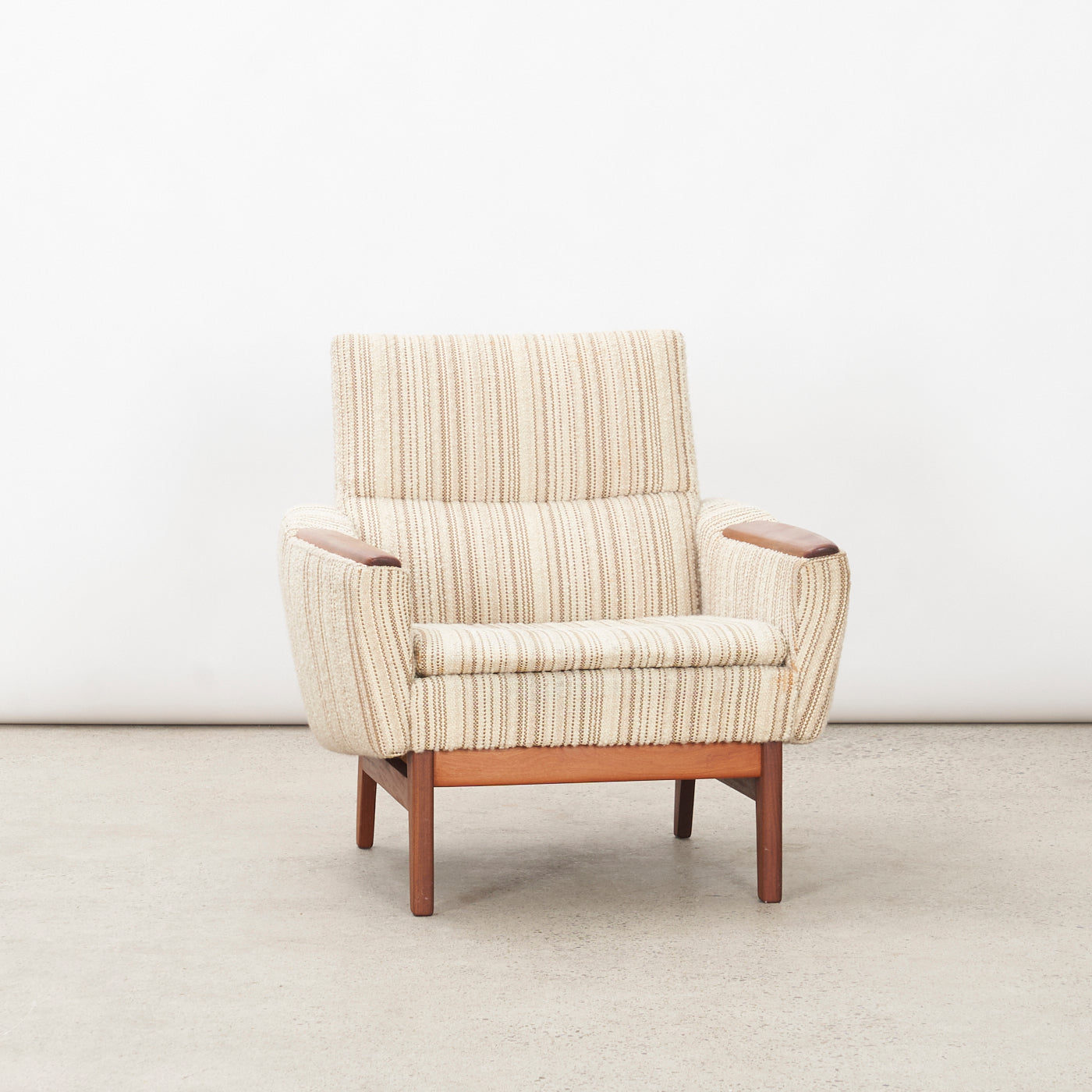 Upholstered Teak Lounge Chair