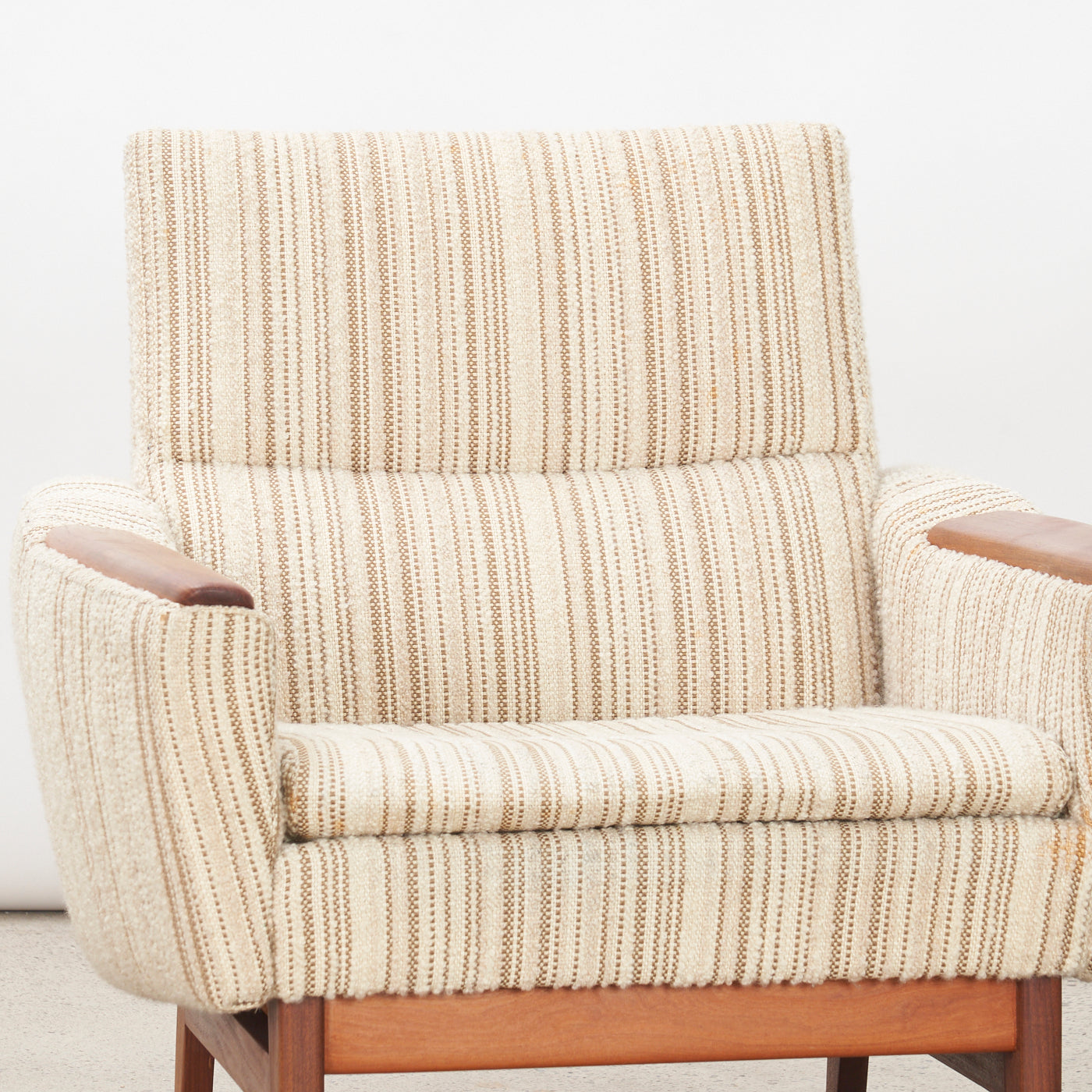 Upholstered Teak Lounge Chair