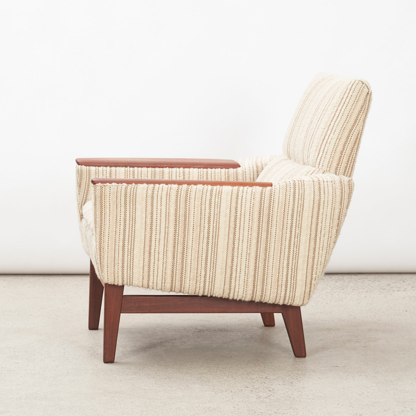 Upholstered Teak Lounge Chair
