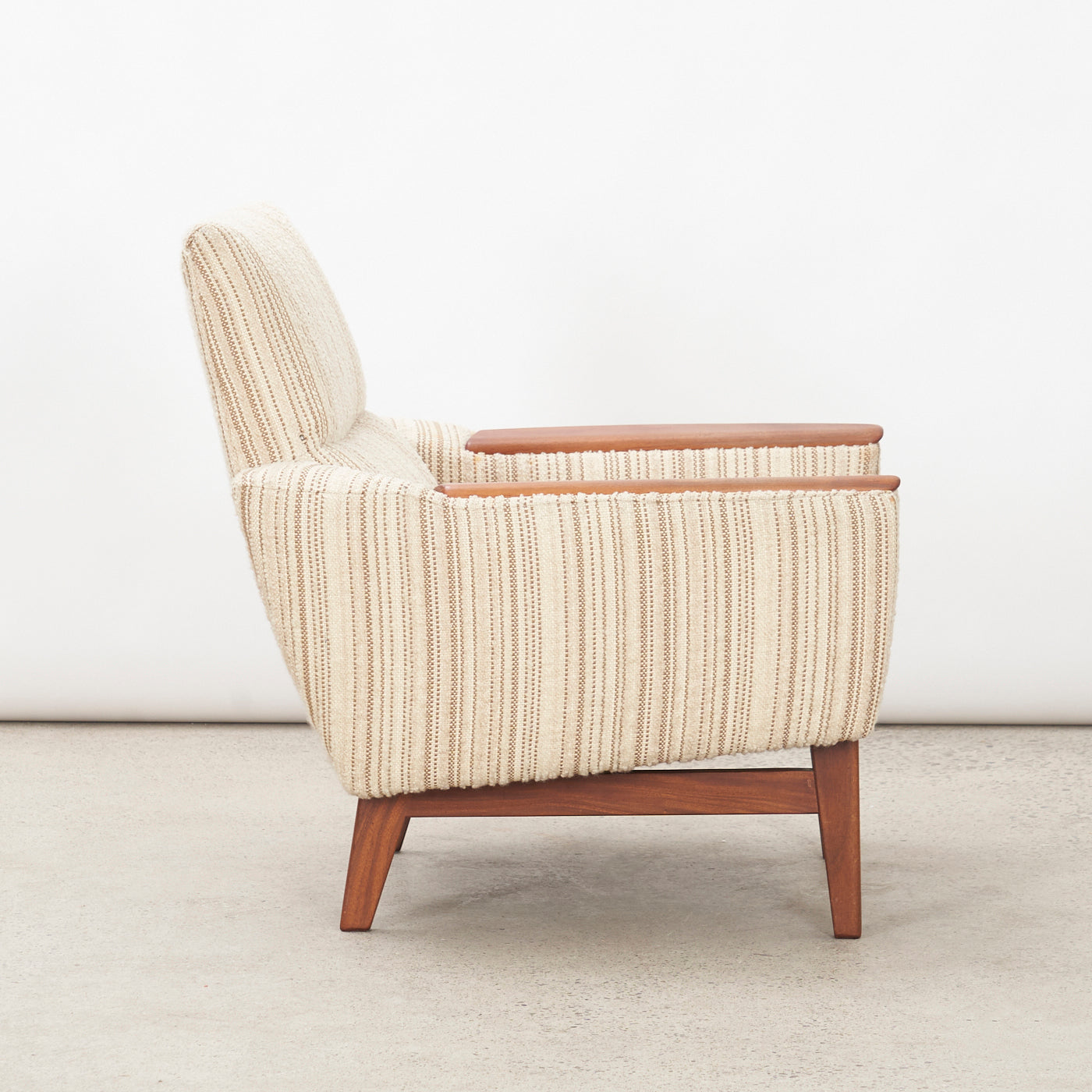 Upholstered Teak Lounge Chair