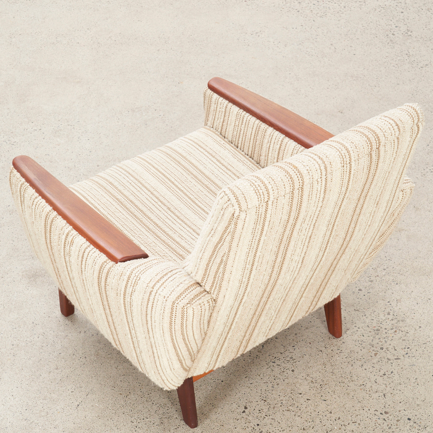 Upholstered Teak Lounge Chair