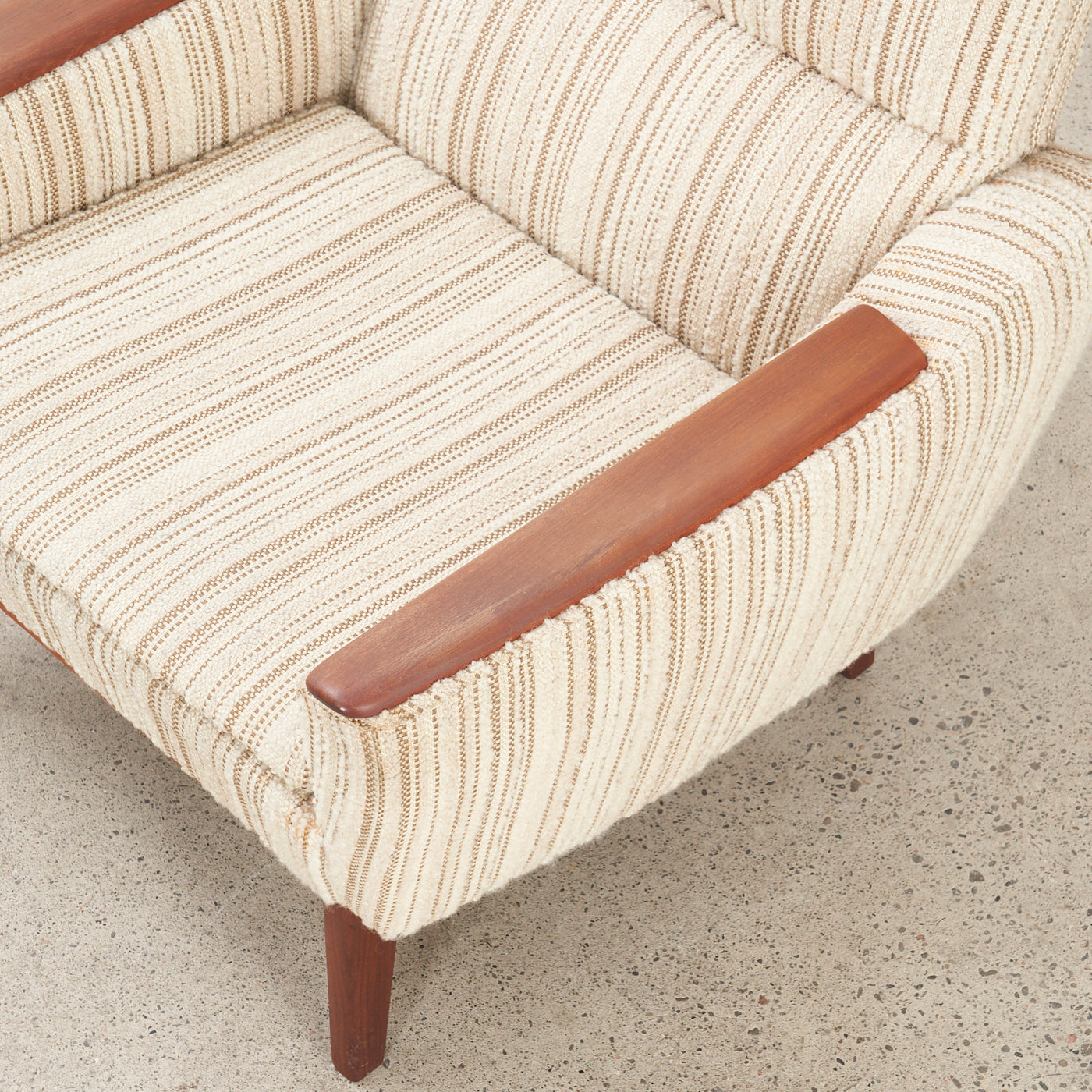 Upholstered Teak Lounge Chair