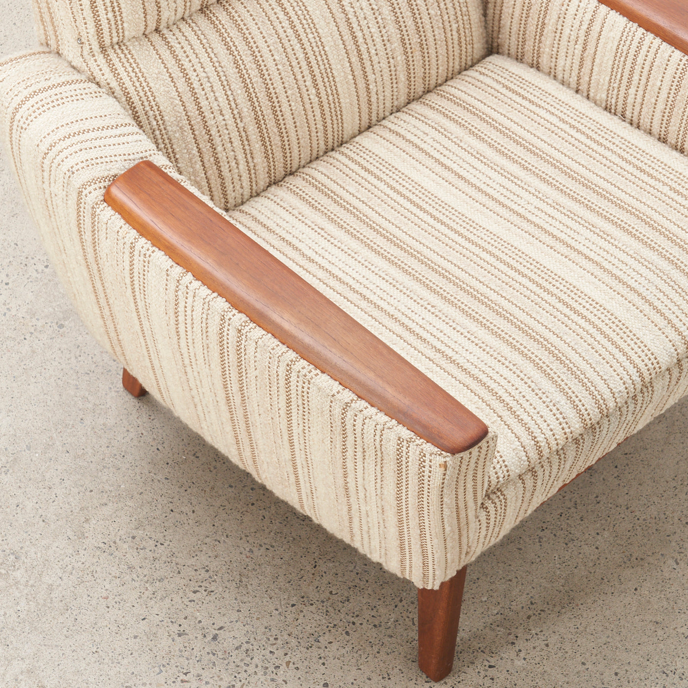 Upholstered Teak Lounge Chair