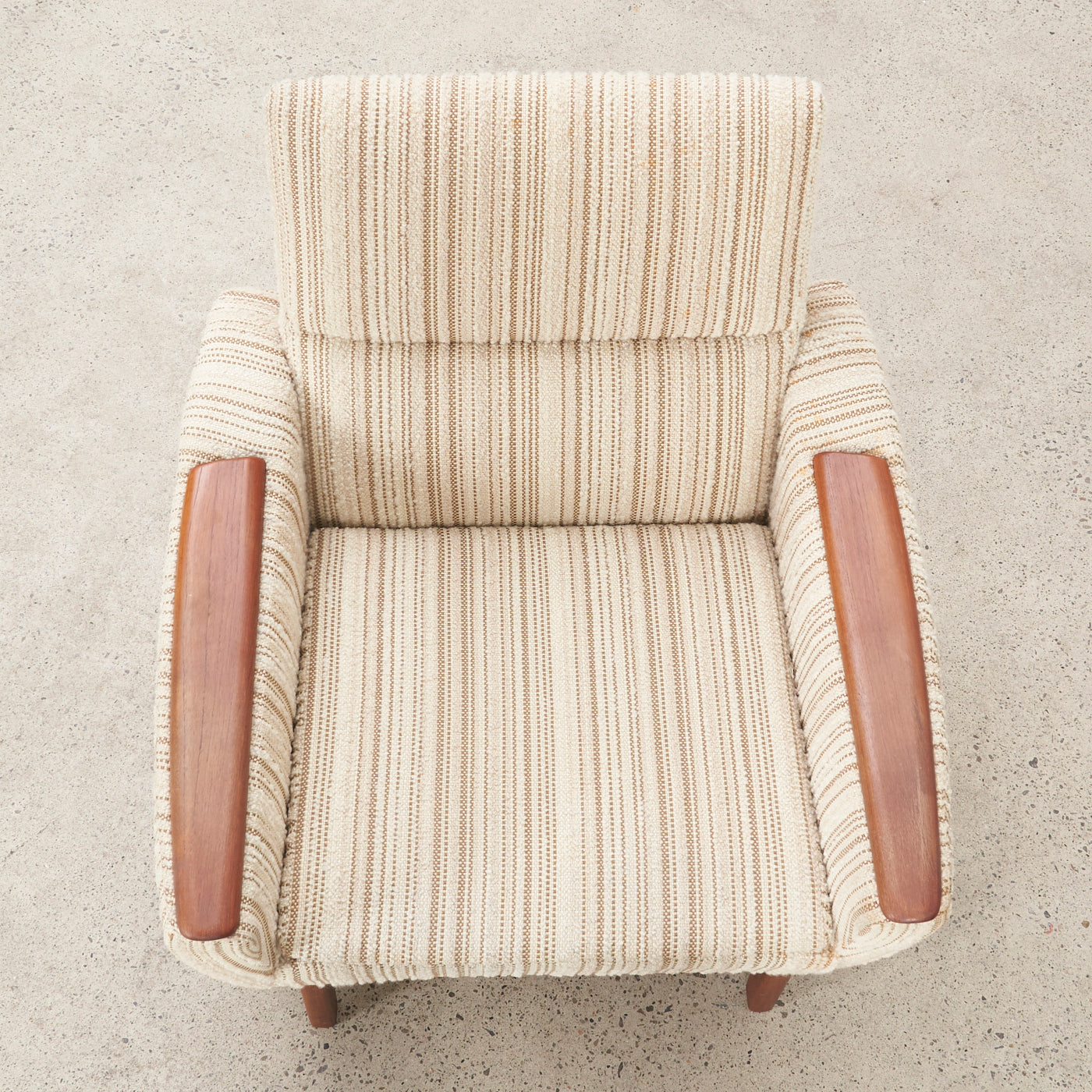 Upholstered Teak Lounge Chair