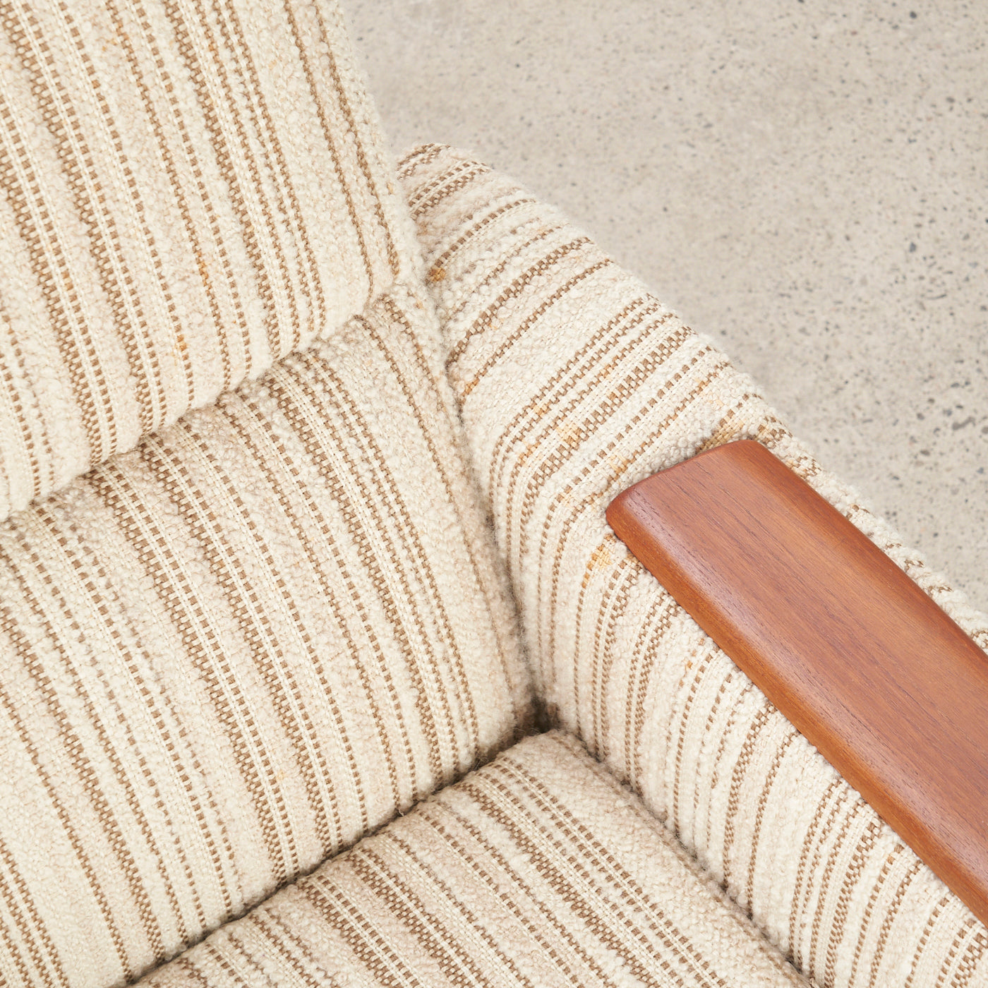 Upholstered Teak Lounge Chair
